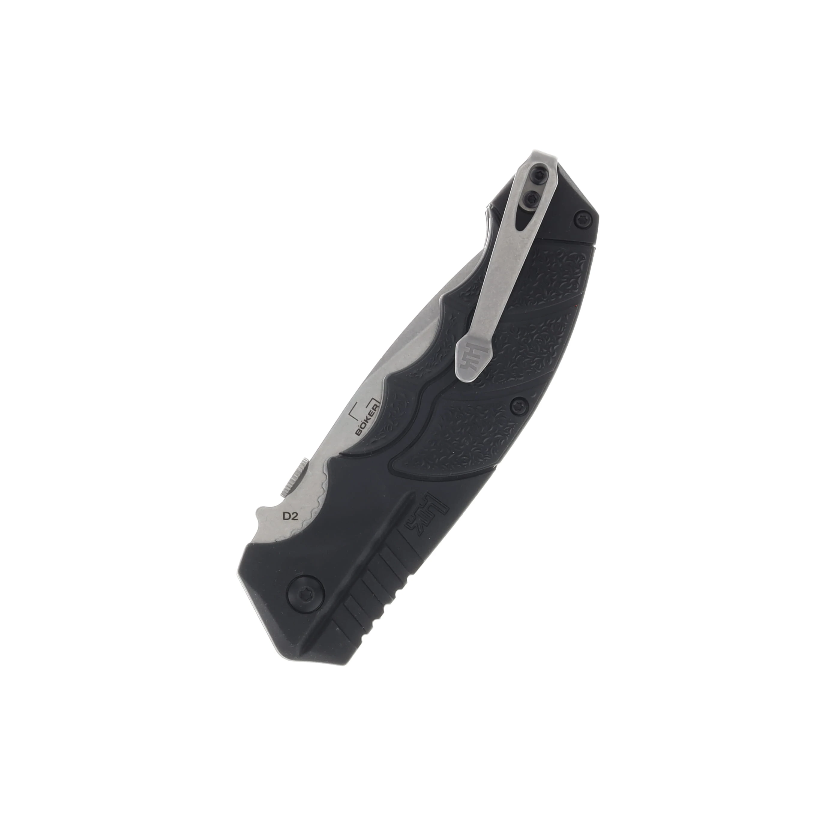 Boker Plus HK SFP Tactical Folding Knife 3.62in Stonewash Plain Spear Point BK01HK500 View 2