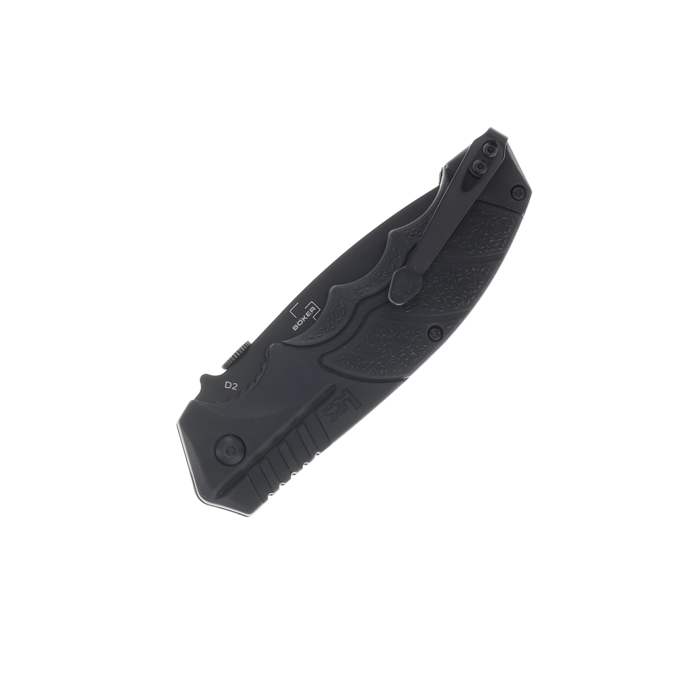 Boker Plus Heckler & Koch SFP Tactical 3.6in Part Serr Black Spear Point BK01HK501 View 4