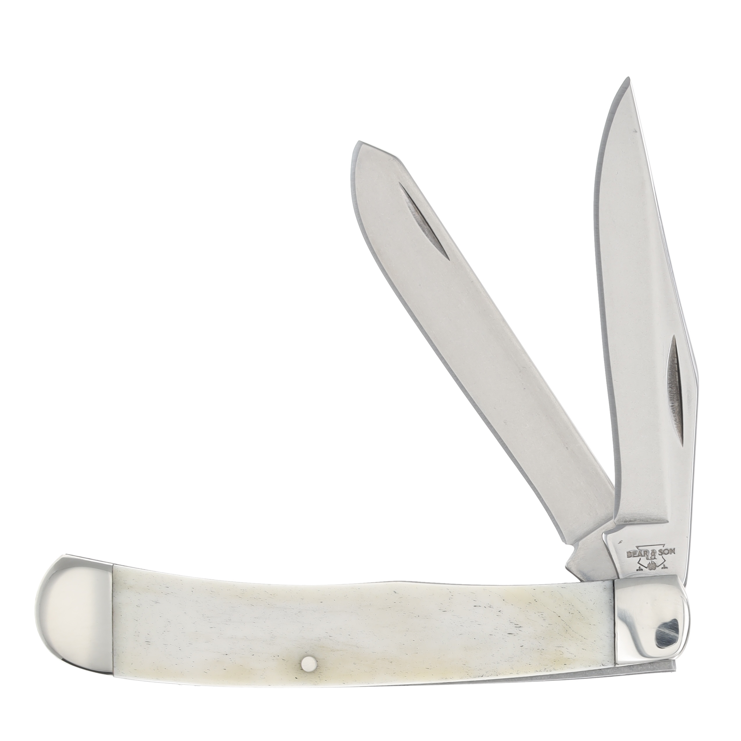 Bear & Son Trapper Folding Knife White Smooth Bone BRWSB54 View 1