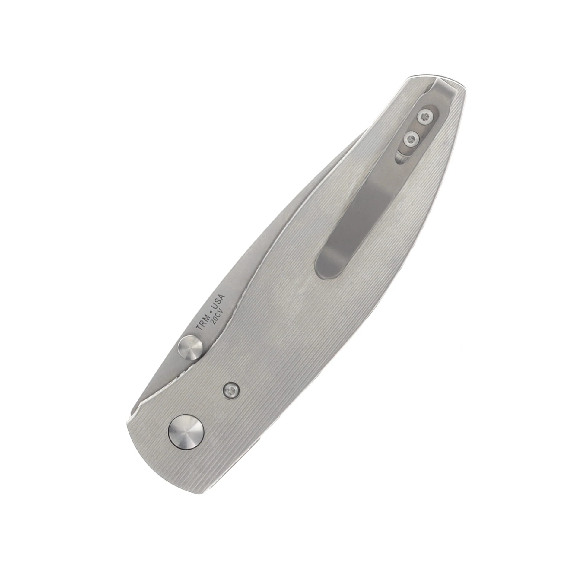 Three Rivers Atom Linerlock Folding Knife 20CV/Pinstripe Titanium DLR-ATOMTI3D View 5