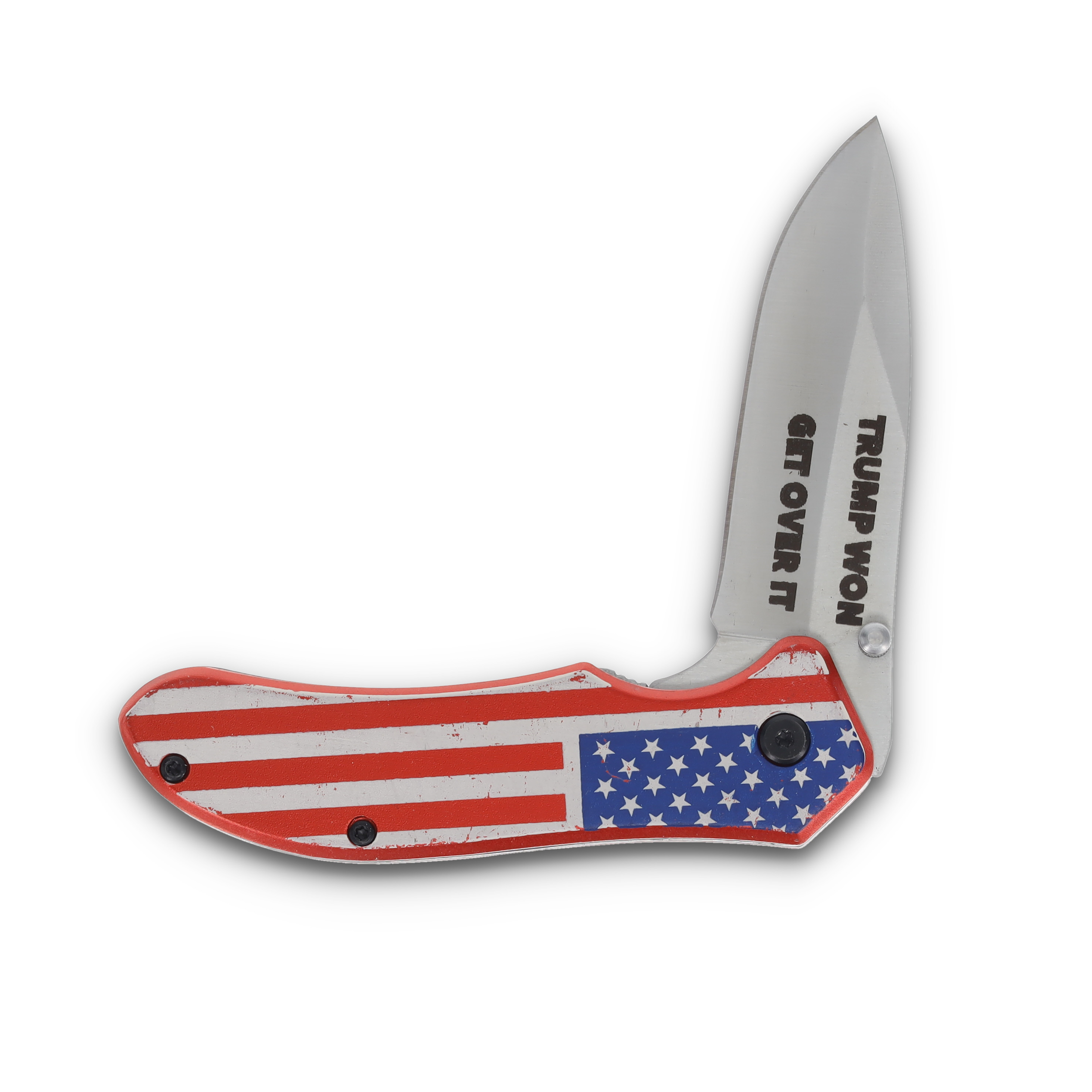 SZCO Trump Won Get Over It Stars & Stripes Folding Knife TRV-0406US View 3