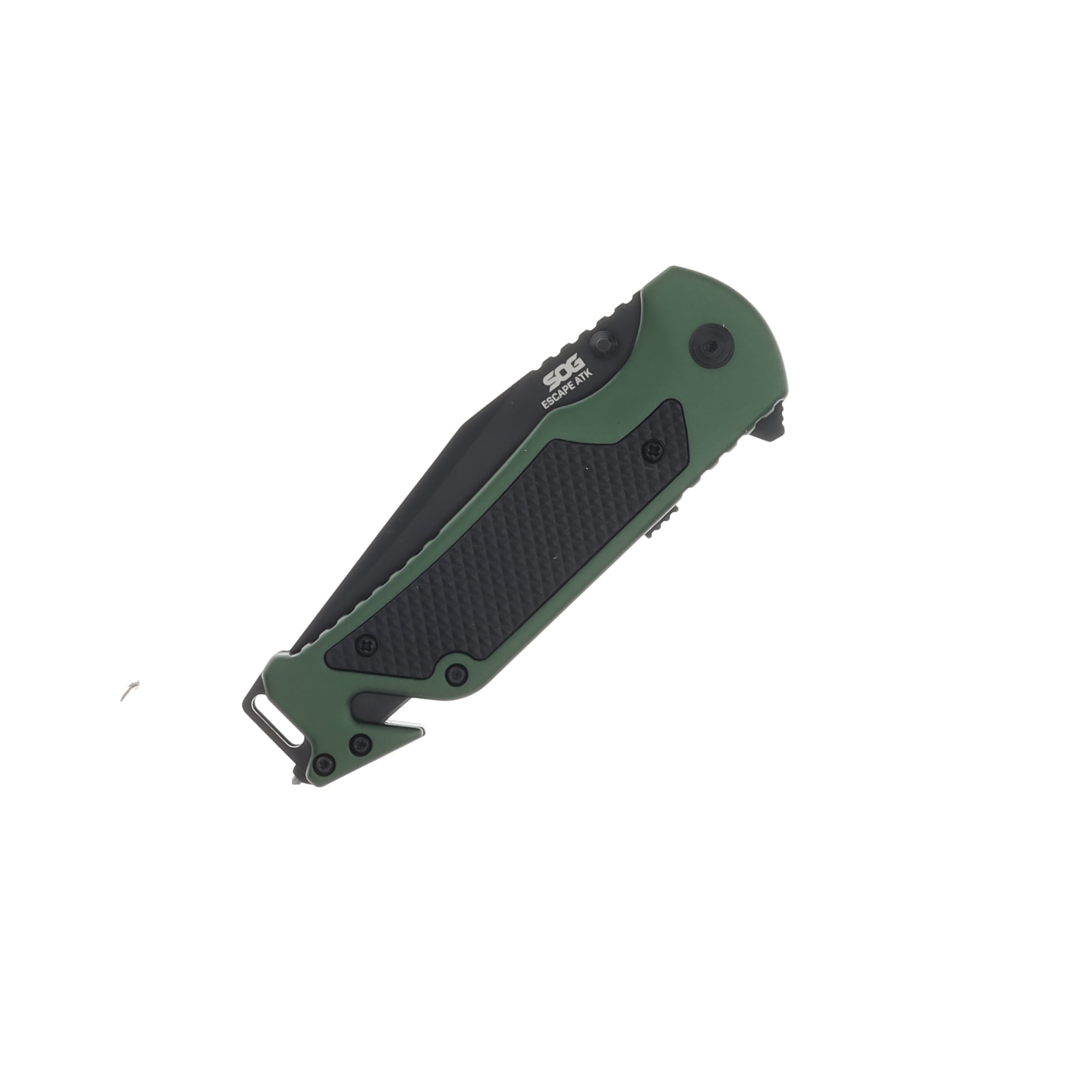 Sog Escape 2.0 L/L Folder OD Green Aluminum 3.4” Blk TiNi Clip Pt Part Serr SOG-11-52-01-43 View 2