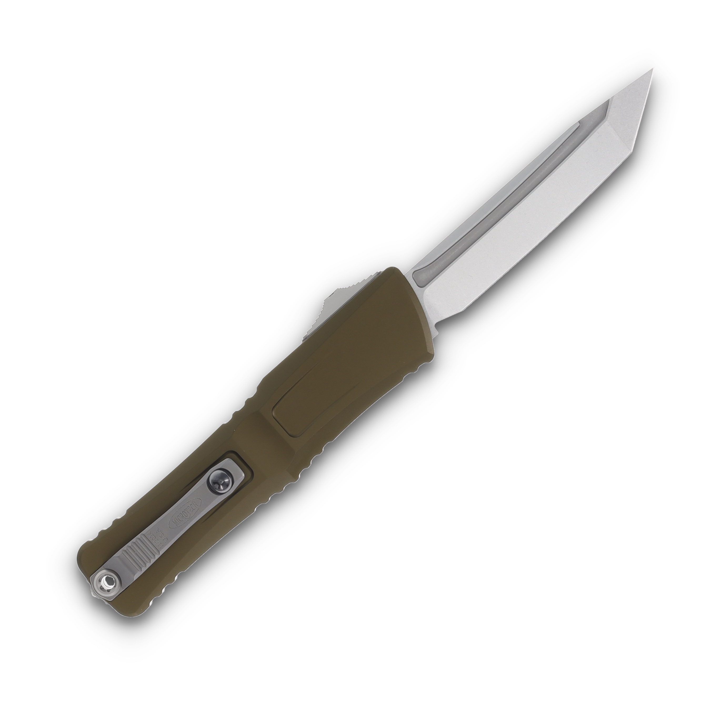 Microtech Combat Troodon Gen III OD Green Auto OTF Knife 4in SW Tanto Blade AUMT114410OD View 2