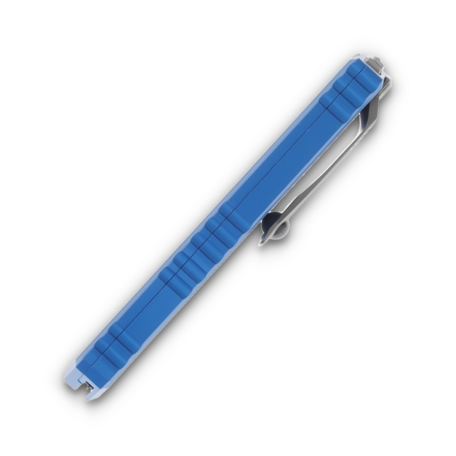 Microtech Cypher II OTF Double Edge Auto Knife Blue 3.5in SW Serrated Blade AUMT124212BL View 6