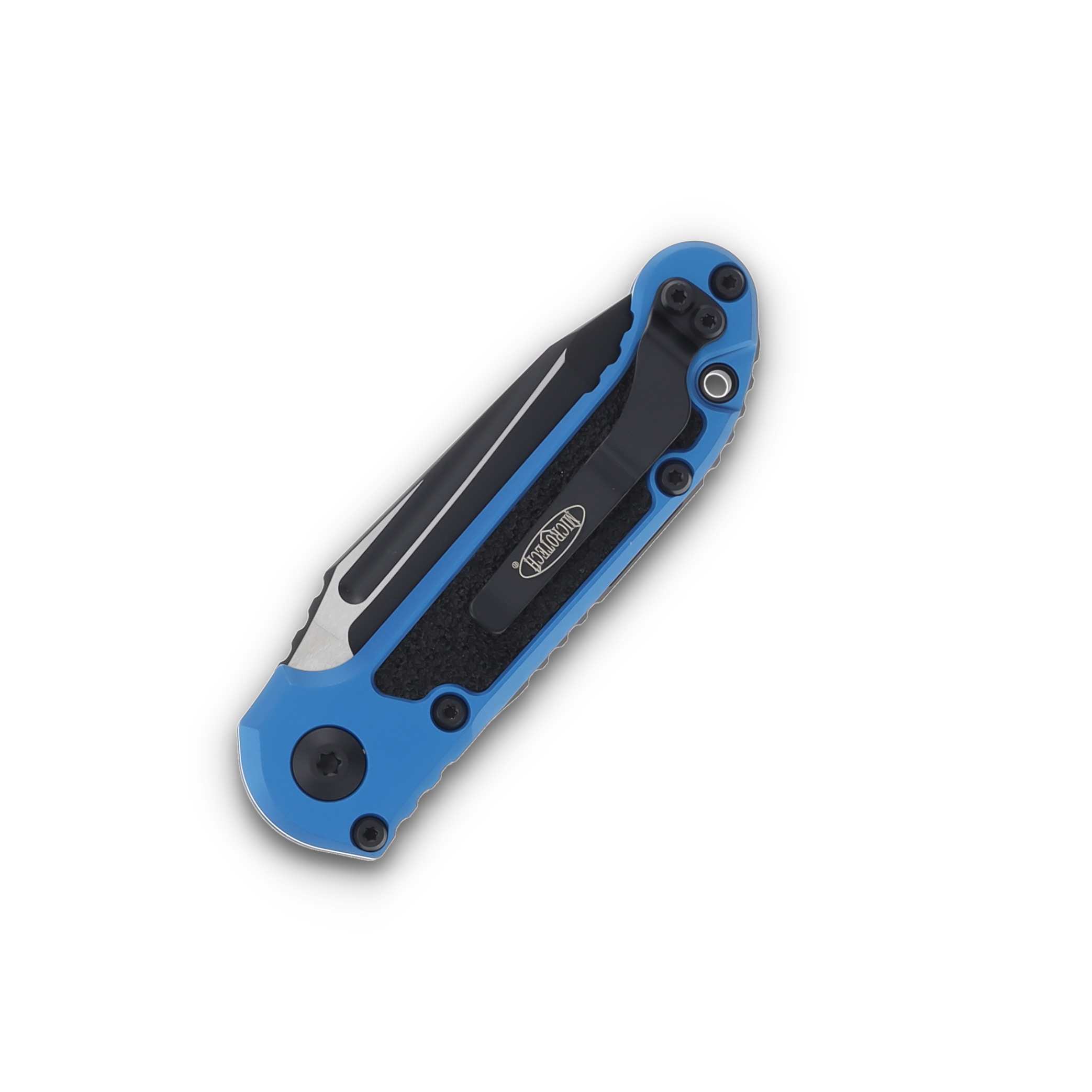 Microtech LUDT GEN III OTS Blue Aluminum Blk Inlays 3.5" Blk Tanto Part Serr AUMT11362BL View 4