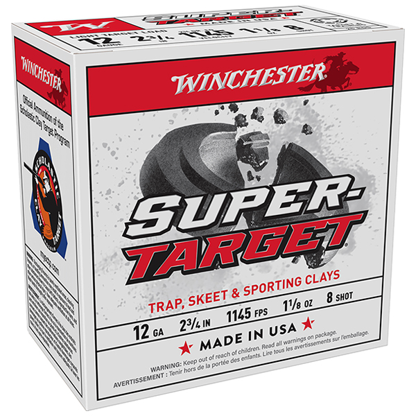 Winchester SuperTarget 12 Gauge Shotgun Ammunition 25 Rounds 2.75in 1-1/8oz #8 Lead Shot TRGT128 View 1