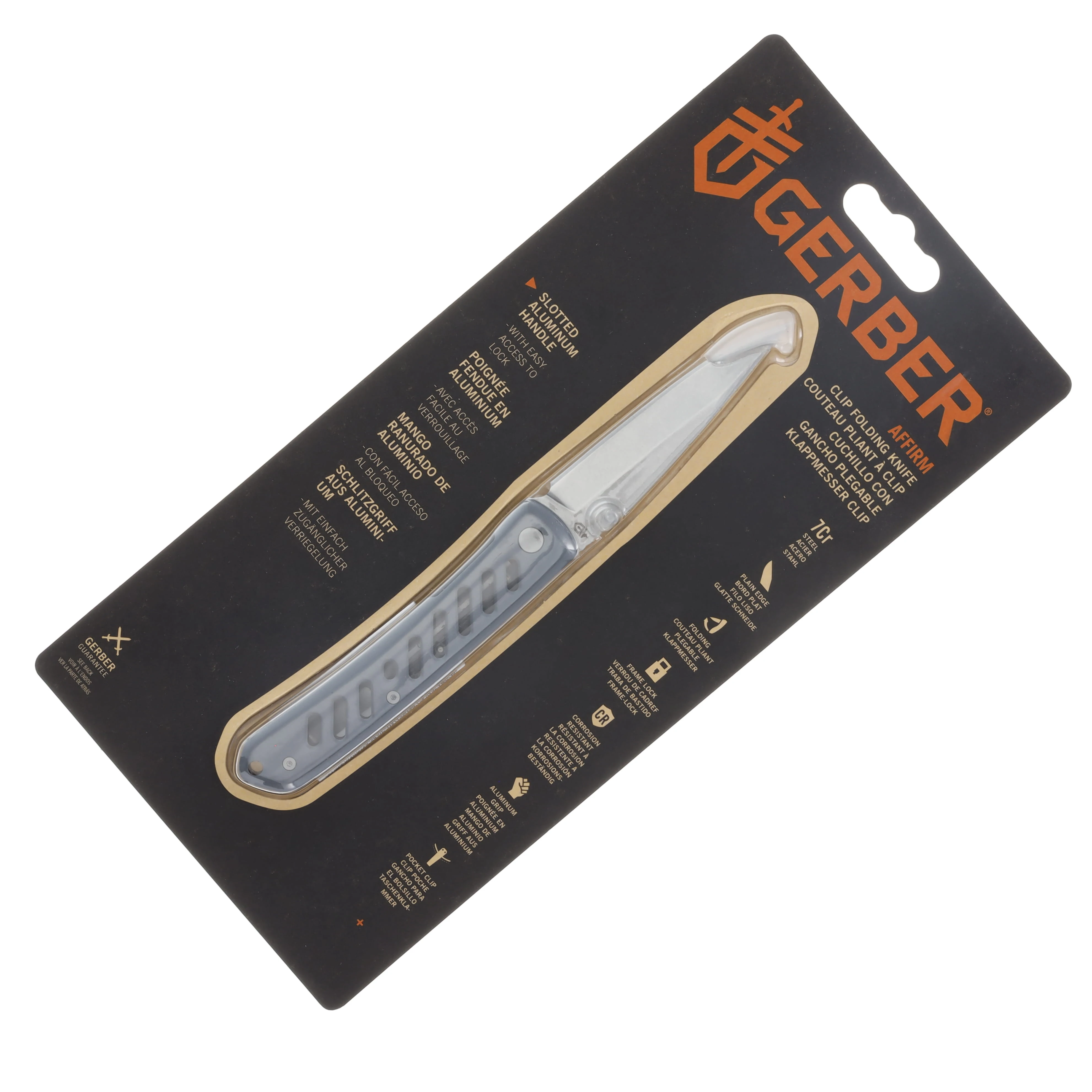 Gerber Affirm Folding Knife Urban Blue 1.9 Inch Plain Satin Clip Point G1074310 View 4