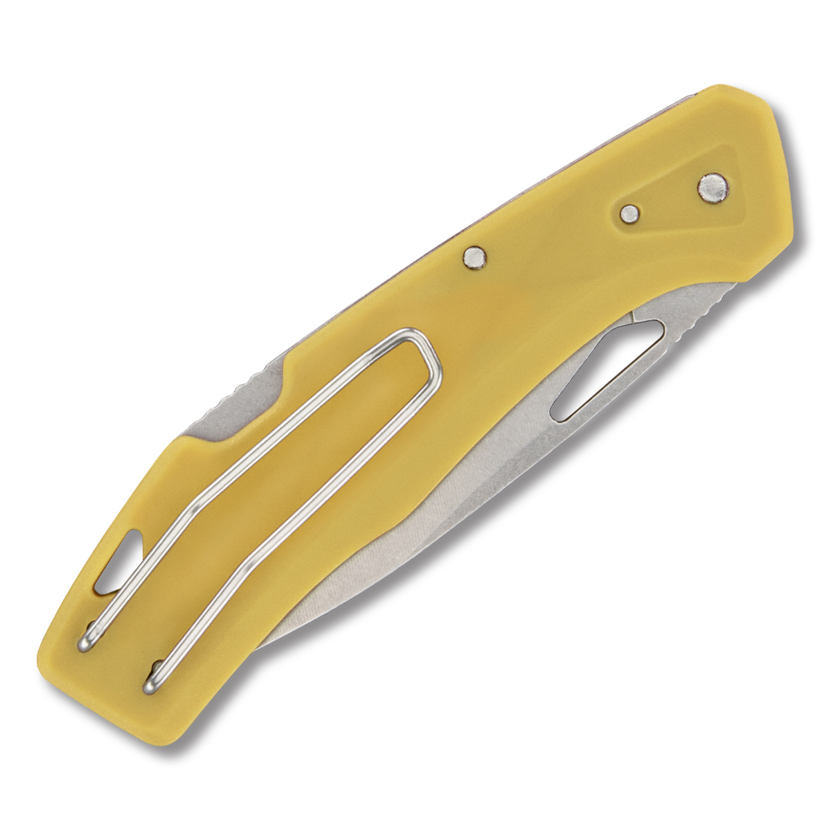 Gerber LST Mustard Yellow 2.5 Inch Plain Satin Modified Clip Point G1074520 View 4