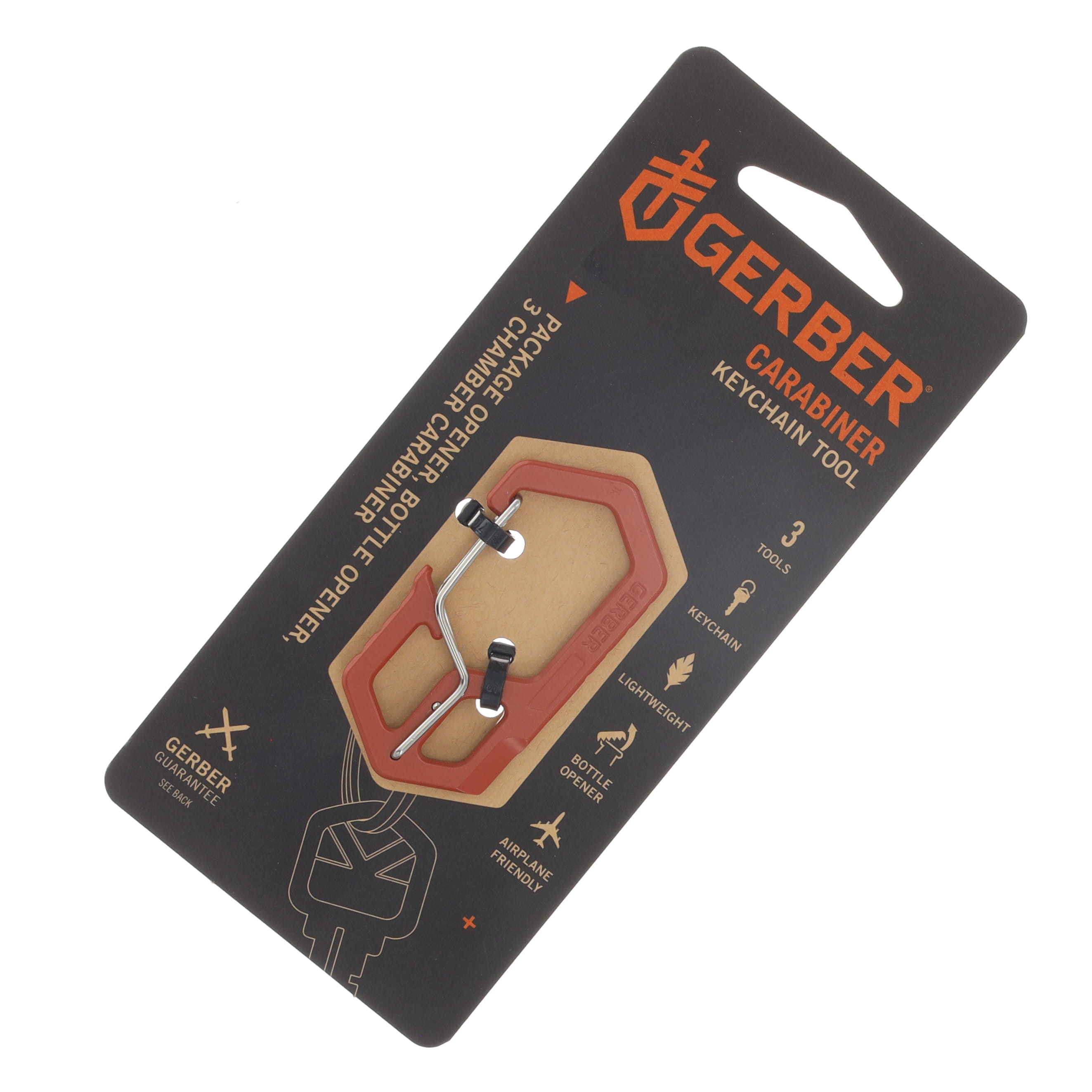 Gerber Carabiner Keychain Multi-Tool Burnt Orange 3-in-1 G1075357 View 6
