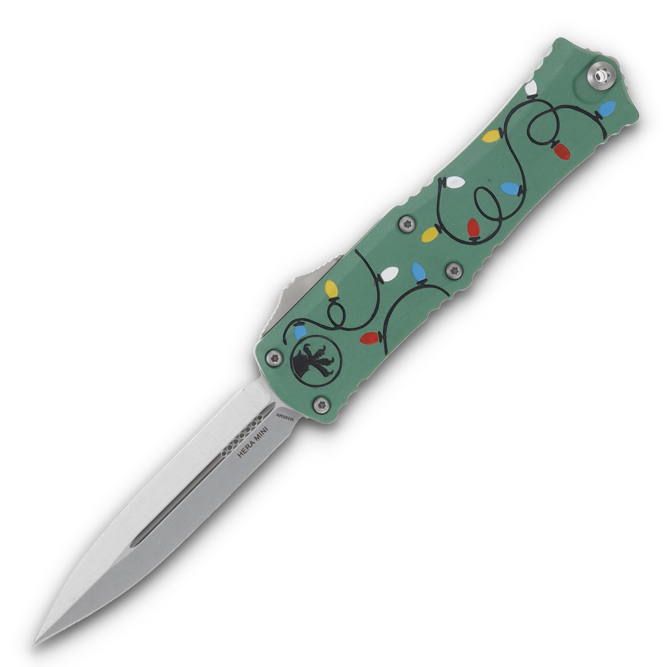 Microtech Mini Hera II OTF Automatic Christmas 2024 Special Edition Green AUMT1702M10GRCMAS View 1