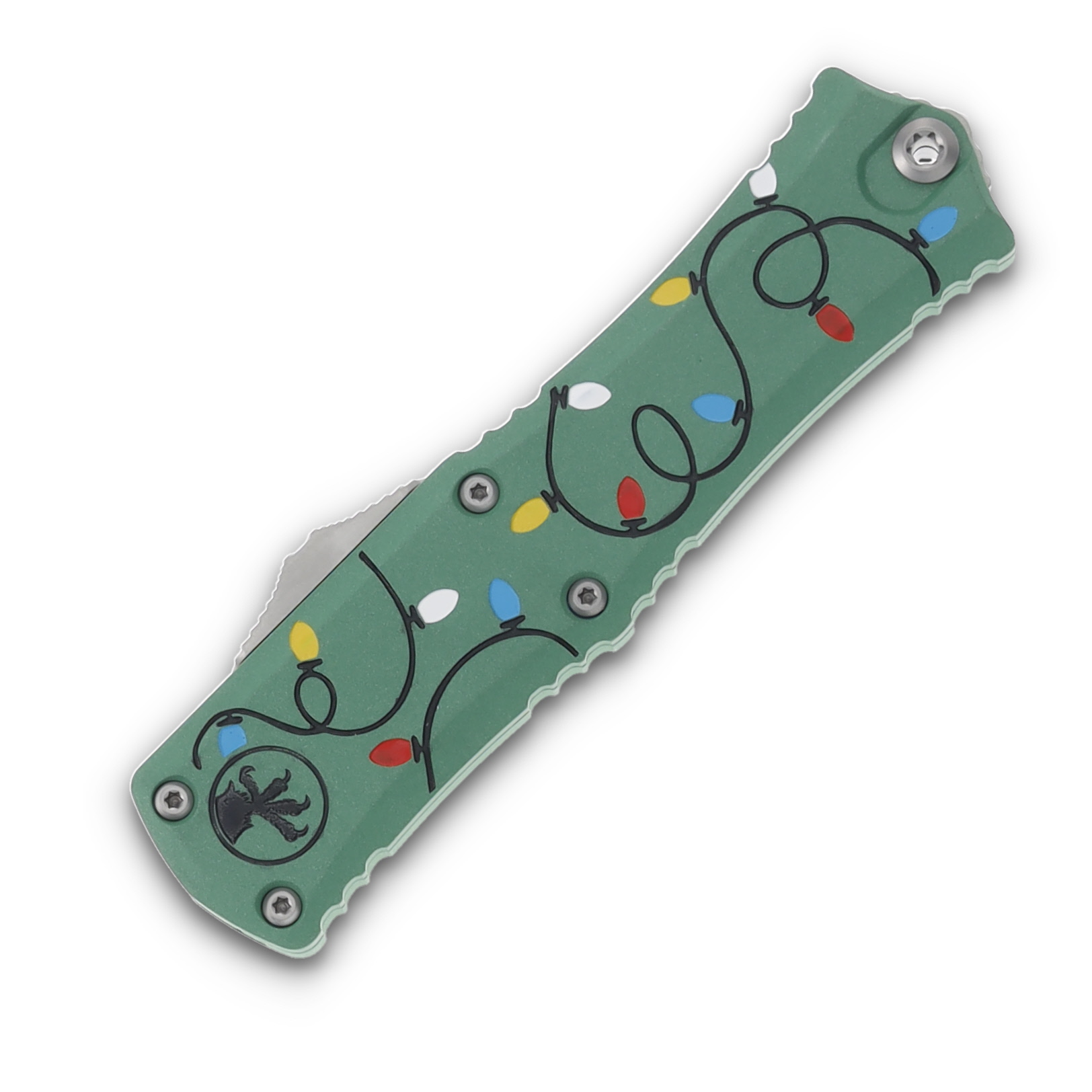 Microtech Mini Hera II OTF Automatic Christmas 2024 Special Edition Green AUMT1702M10GRCMAS View 3