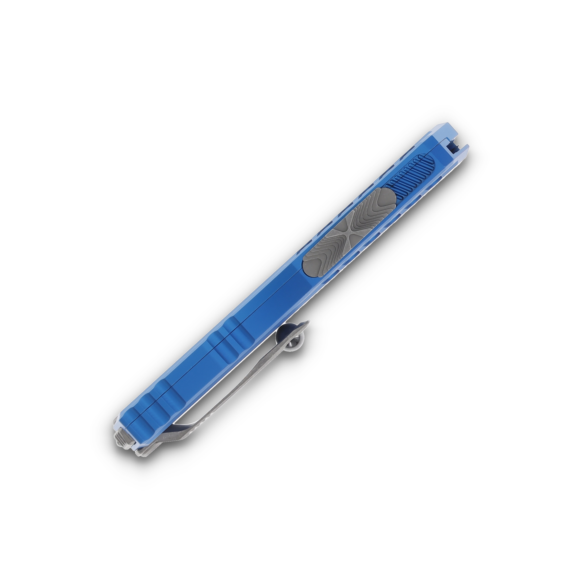 Microtech Cypher II OTF Double Edge Auto Knife Blue 3.5in PS Apocalyptic Blade AUMT124211APBL View 5