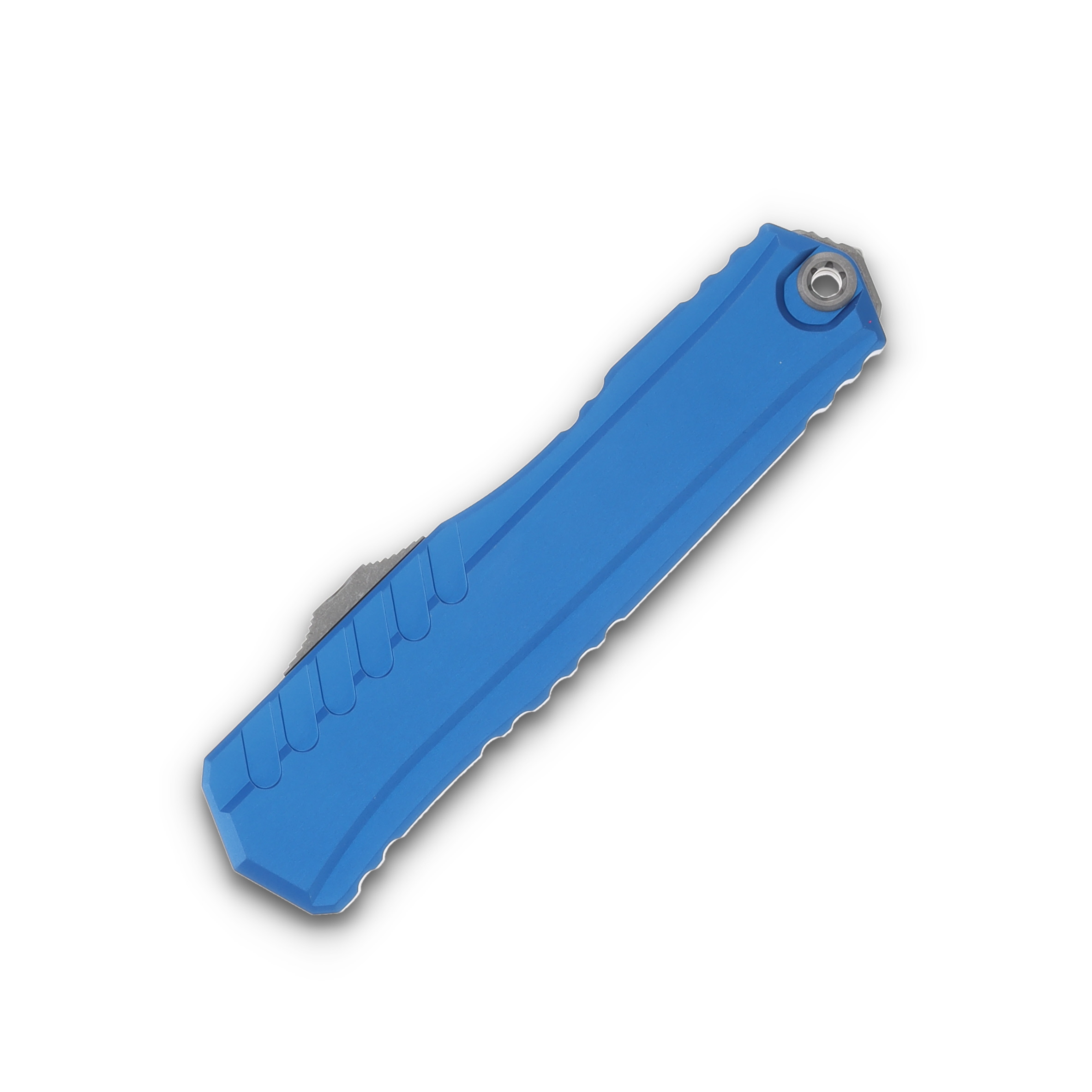 Microtech Cypher II OTF Double Edge Auto Knife Blue 3.5in PS Apocalyptic Blade AUMT124211APBL View 3