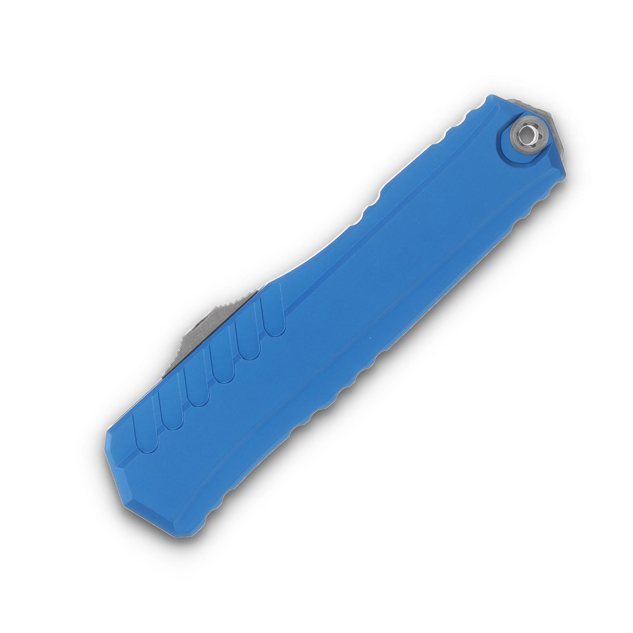 Microtech Cypher D/E Apocalyptic Full Serrated Blue AUMT124212APBL View 3