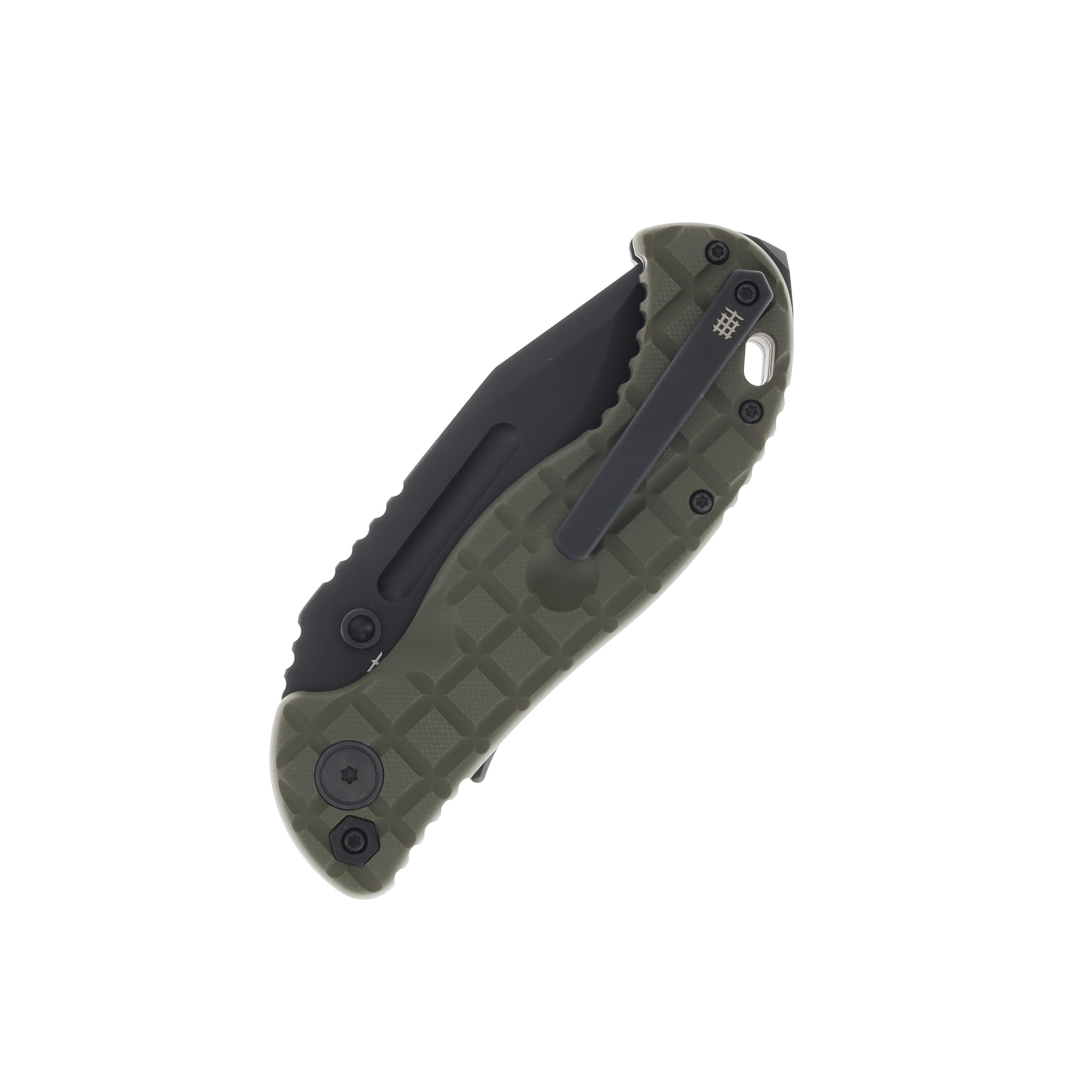 Halfbreed Blades Gen 2 Large Bush Folder Ranger Green G-10 4.13” Blk PVD Drop Pt LBF01ODG2 View 3