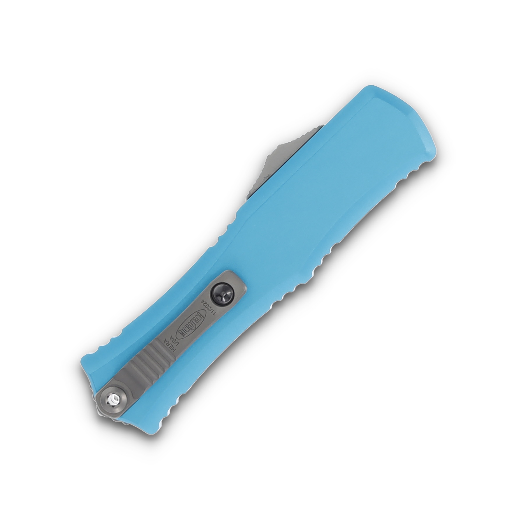 Microtech Knives Hera II DE OTF Auto Turquoise 2.9in Satin Dagger AUMT1702M4TQ View 4