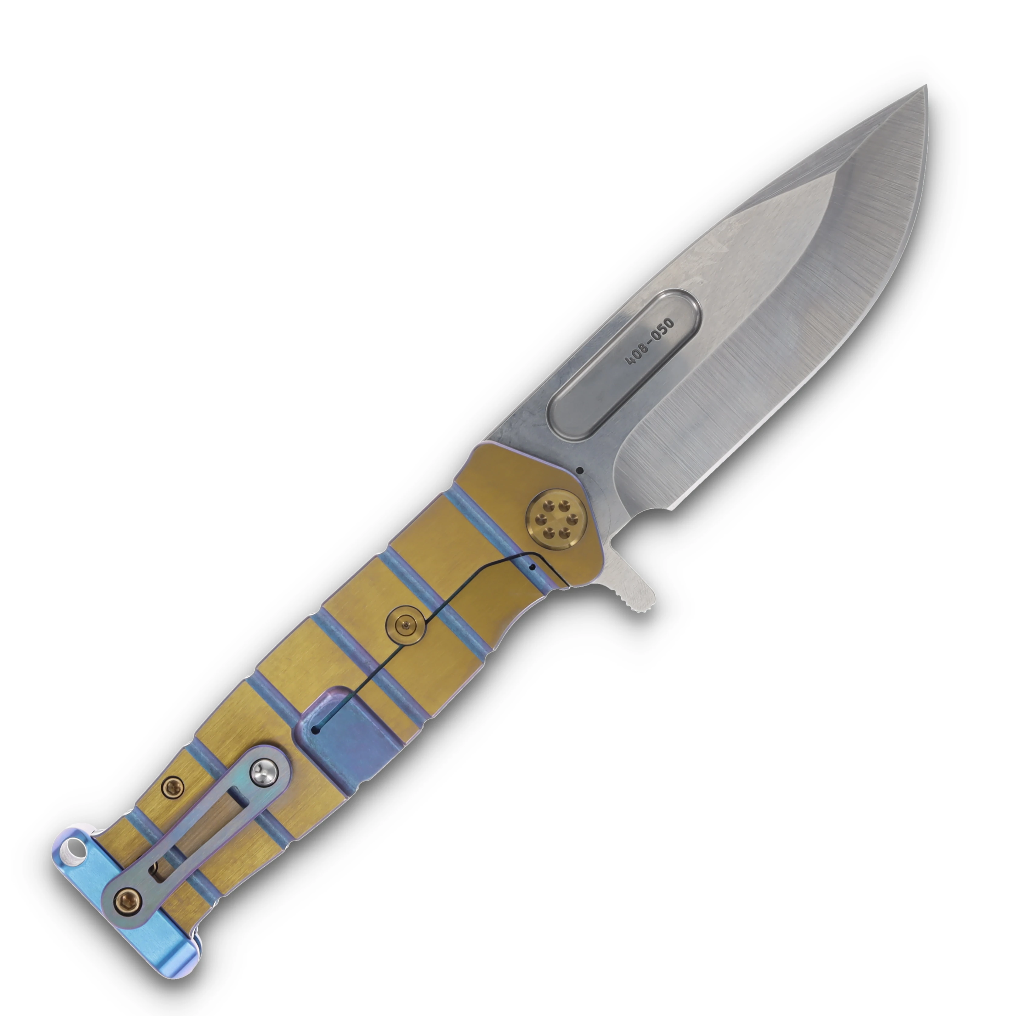 Medford USMC FF-S45VN Tumbled Blade Aqua w/Bronze Flats Handles Bronze Hardware Brush/Aqua Clip and Pommel MK2044TQ-36A1-T1C2-P2 View 2