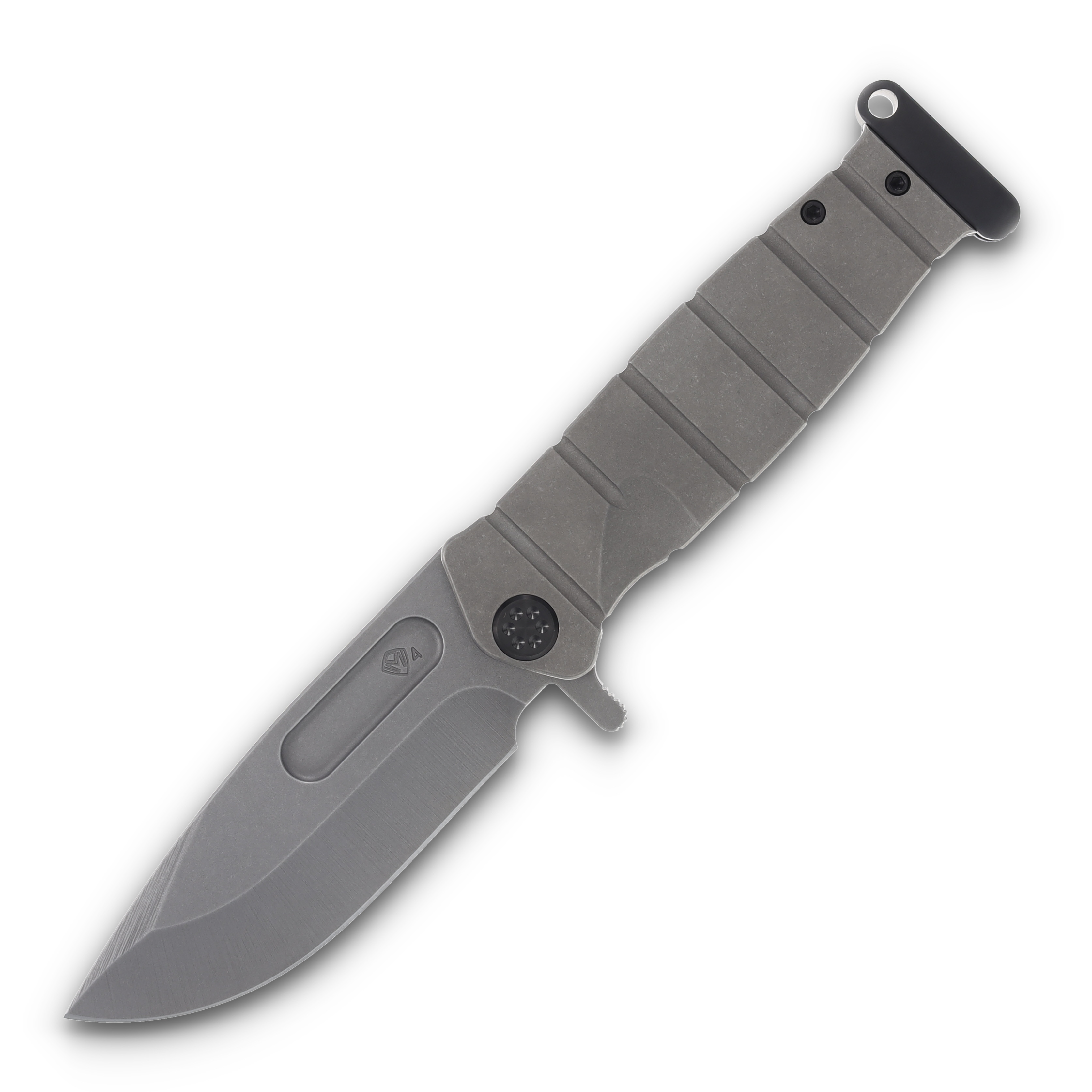 Medford USMC-FF S45VN "OS" Tumbled Blade Old School Tumbled Handles Black Hardware DLC Clip/Pommel MK2044OTQ-04TM-TPCP-PP View 1