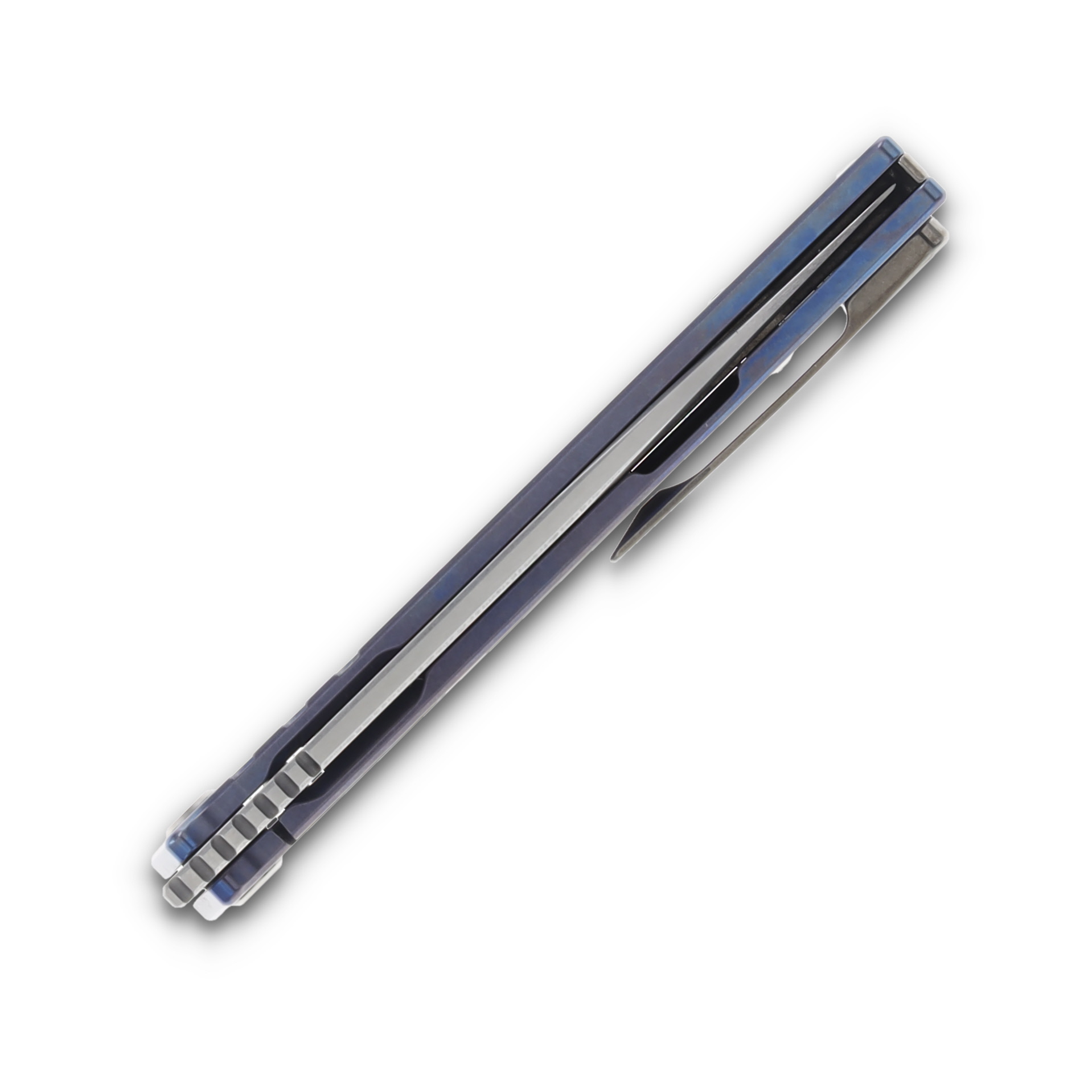 Medford The Antik S45VN Tumbled Drop Point Blade Blue Handle Standard HW & Clip MK2144TD-374A2-TSCS-BN View 8