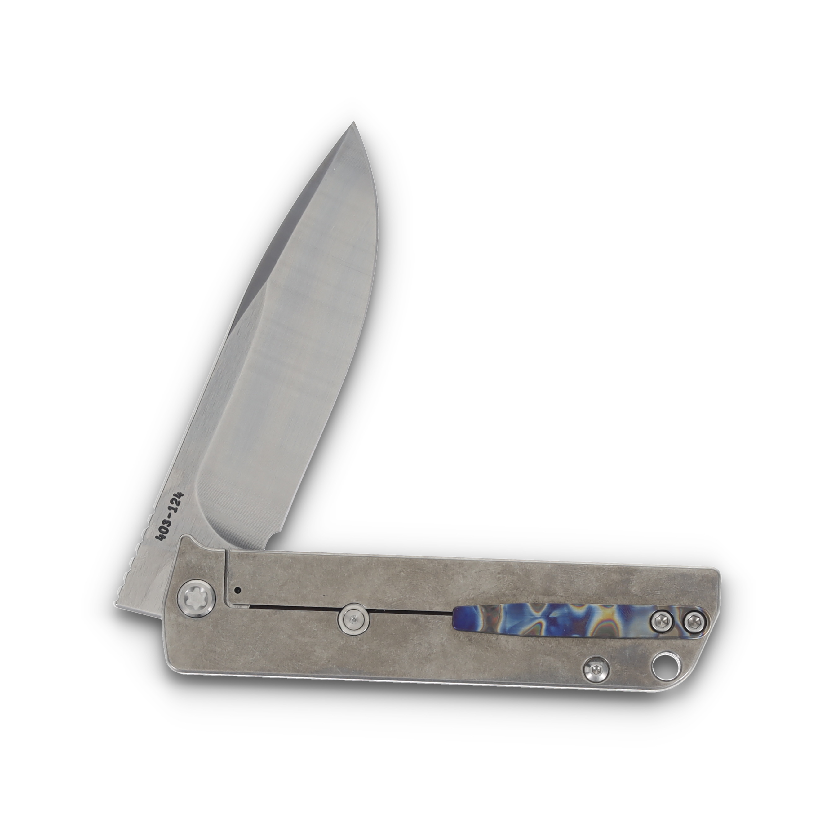Medford The Antik S45VN Tumbled Drop Point Blade Faced/"Tsunami" Handle Std Hardware Brush/"Tsunami" Clip MK2144TD-03TM-TSCF-BN View 4
