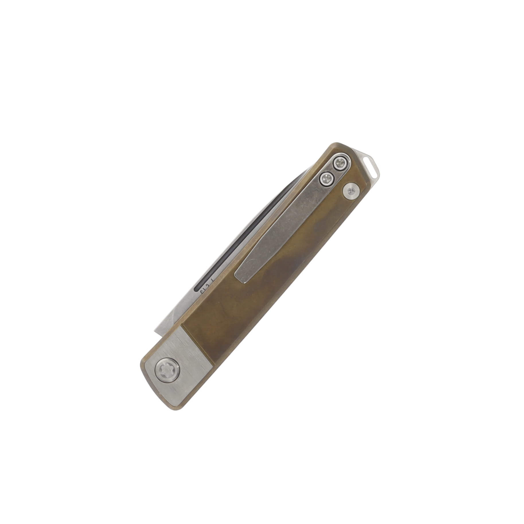 Medford Gentleman Jack 2 S45VN Tumbled Drop Point Blade Bronze w/Brushed Silver Bolsters Handle Std HW & Clip MK2114TD-36A1-TSQ3-Q4 View 4