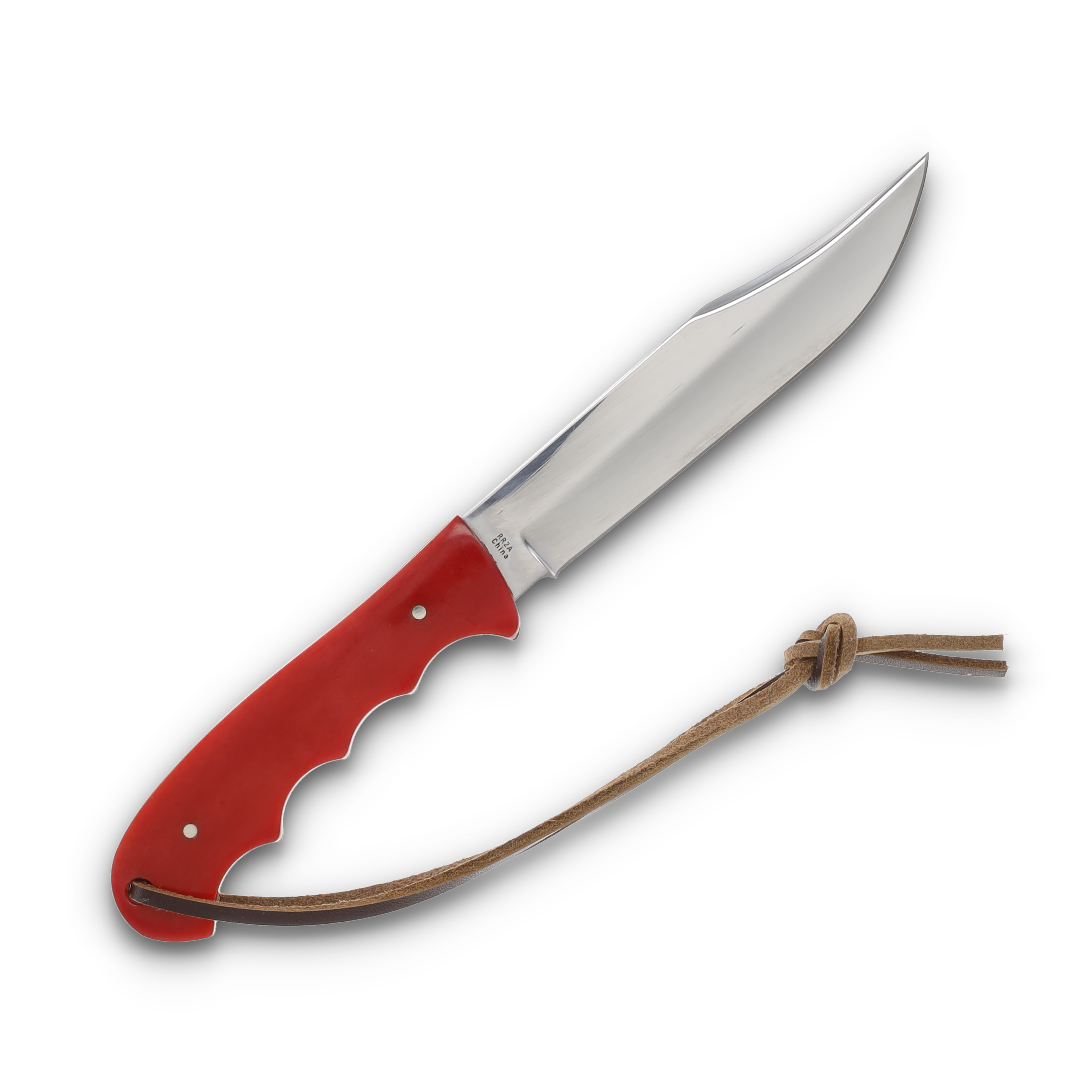 Red Ryder 75th Anniversary Hunter Fixed Knife Red Smooth Bone 4.5in Clip Pt RR2A View 4