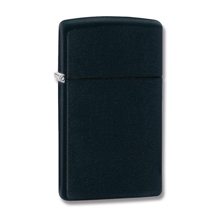 Zippo Lighter Slim Black Matte ZP1618 View 1