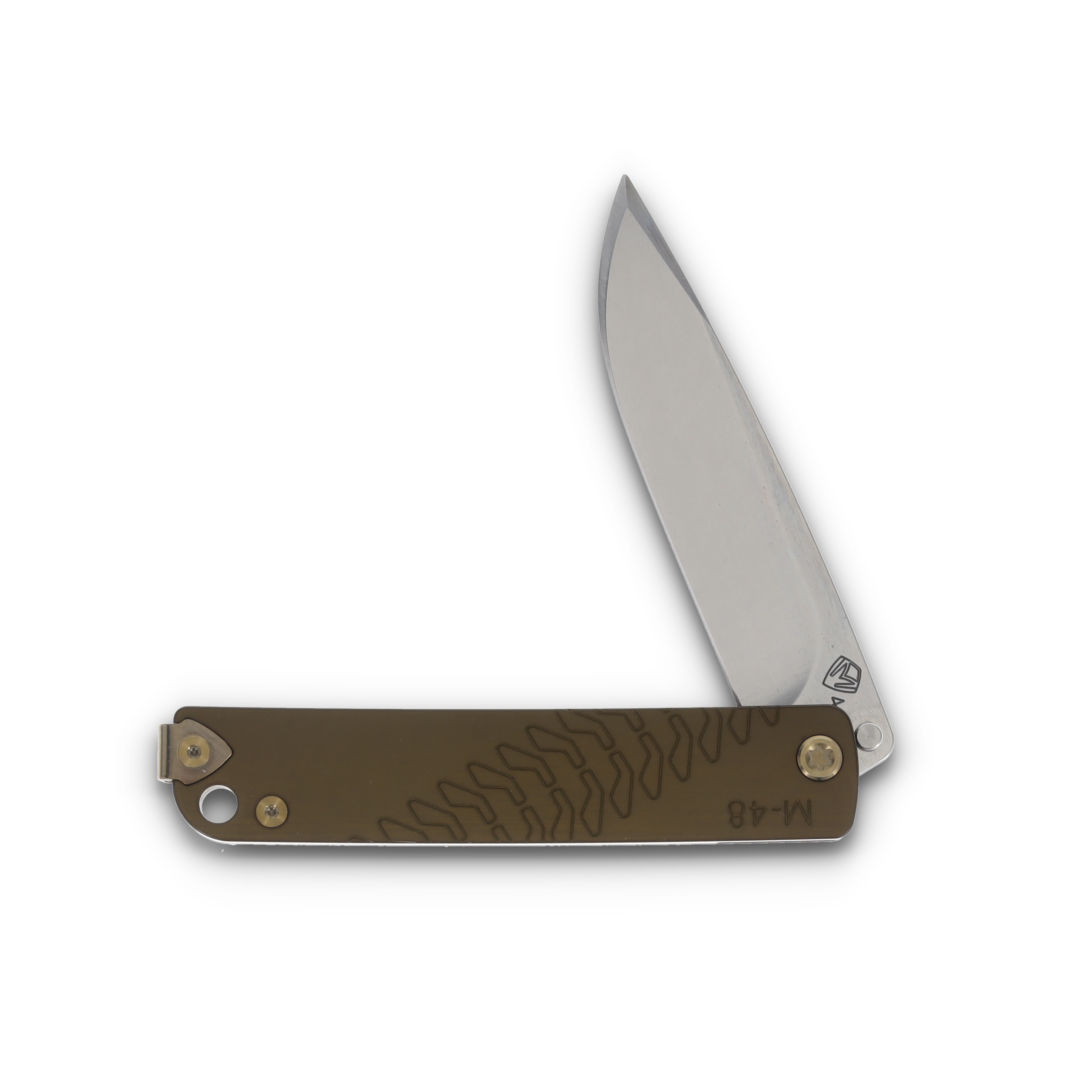Medford M-48 S45VN Tumbled Std Blade Yellow Handle Bronze HW/Clip MK2124TQ-46TM-T1C1-Q4 View 3