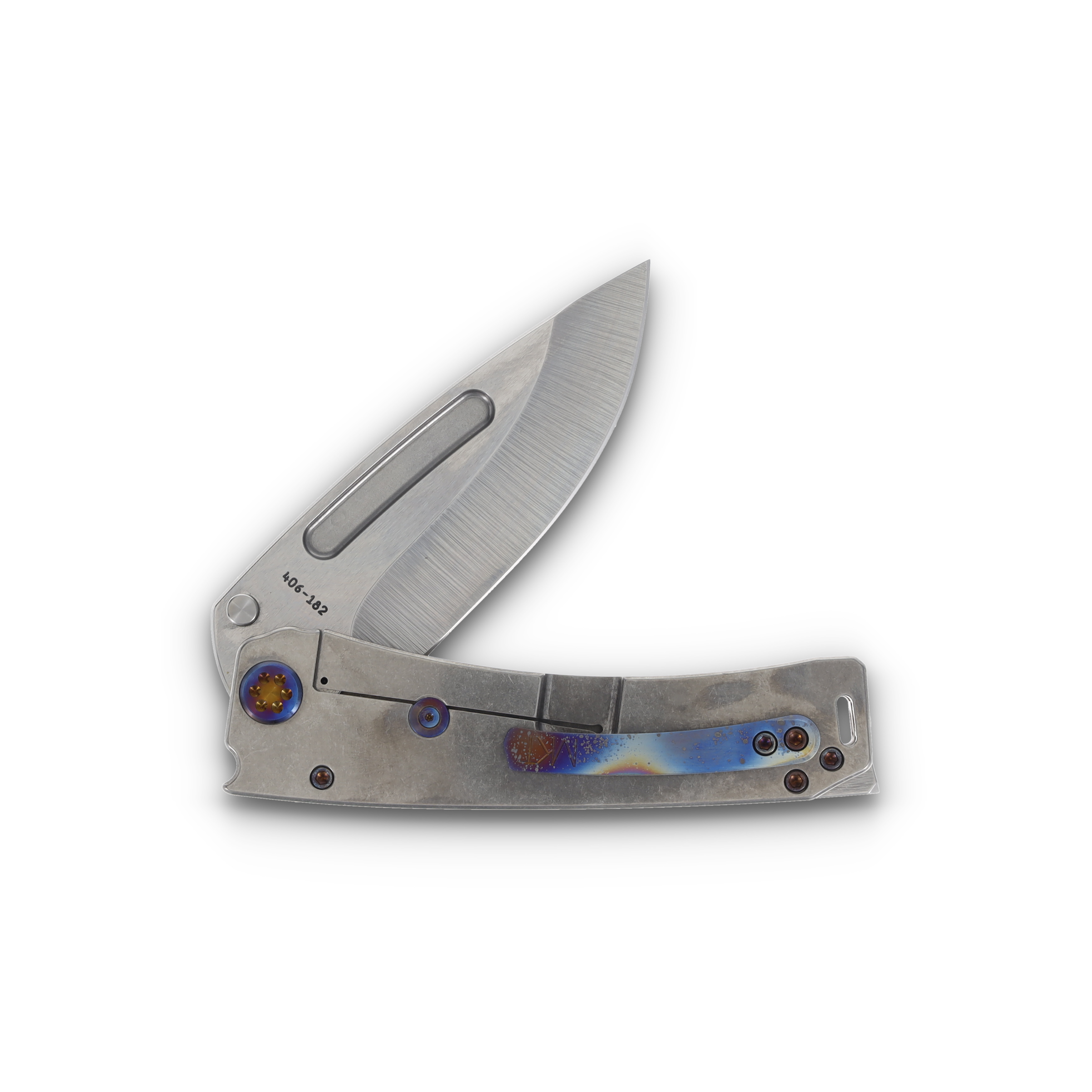 Medford Marauder-H S45VN Tumbled Drop Point Blade Tumbled Handle Brush/Flamed Galaxy Clip MK0454TD-01TM-TFCF-BN View 4