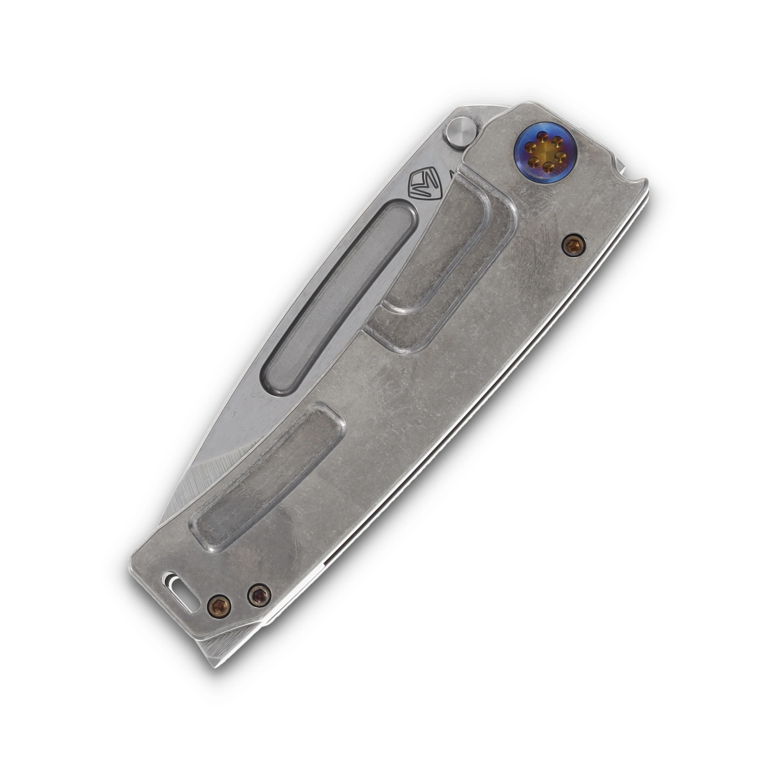 Medford Marauder-H S45VN Tumbled Drop Point Blade Tumbled Handle Brush/Flamed Galaxy Clip MK0454TD-01TM-TFCF-BN View 5
