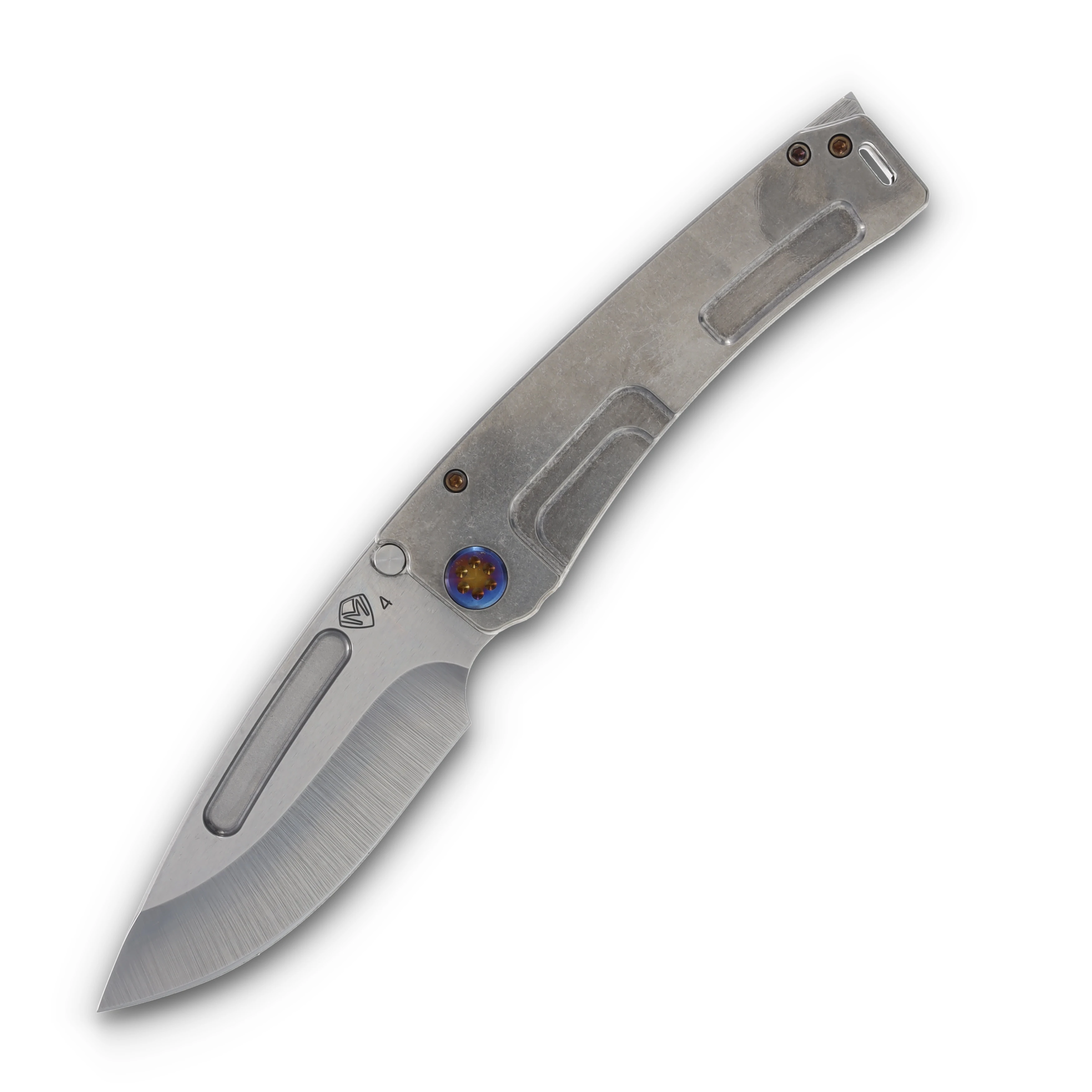Medford Marauder-H S45VN Tumbled Drop Point Blade Tumbled Handle Brush/Flamed Galaxy Clip MK0454TD-01TM-TFCF-BN View 1