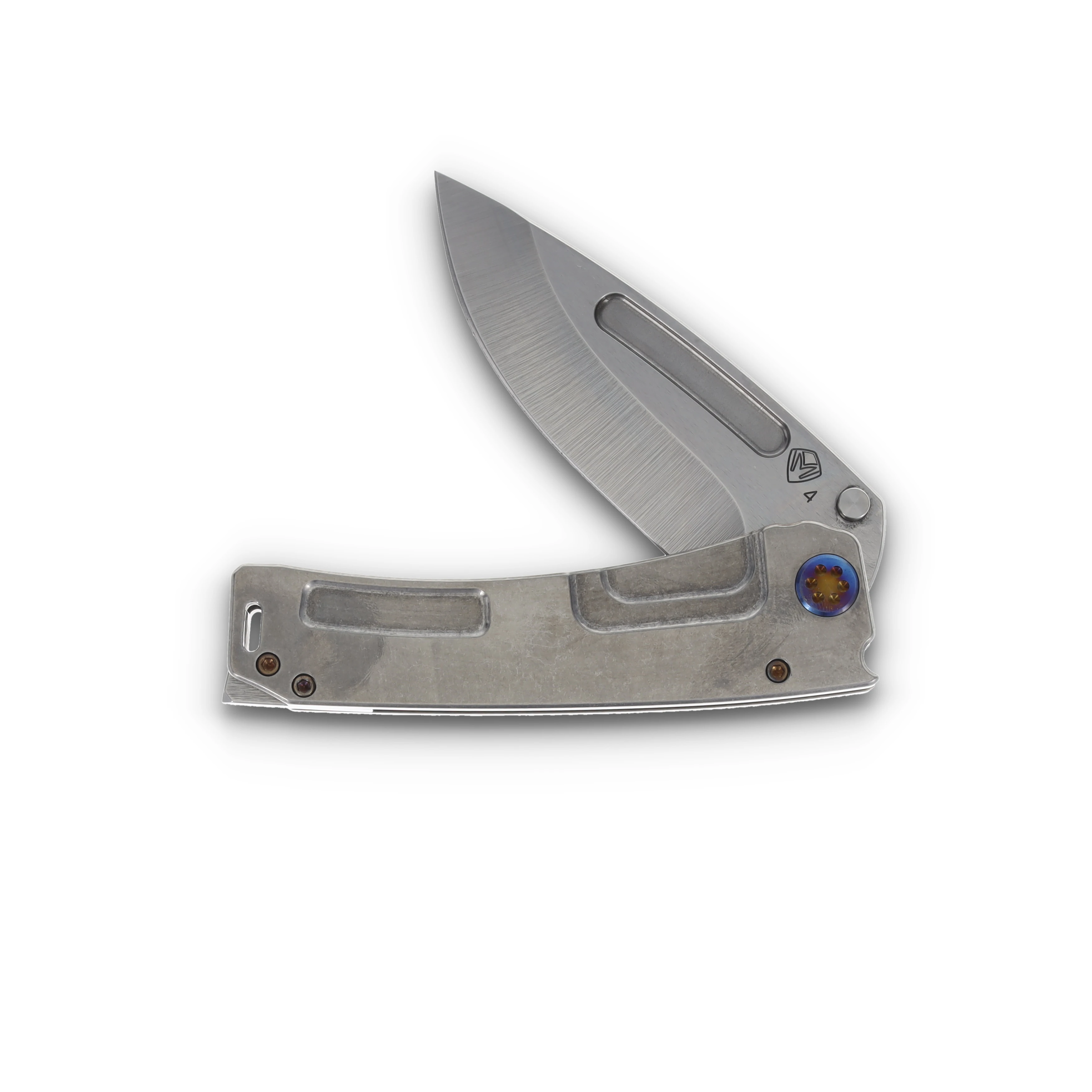 Medford Marauder-H S45VN Tumbled Drop Point Blade Tumbled Handle Brush/Flamed Galaxy Clip MK0454TD-01TM-TFCF-BN View 3