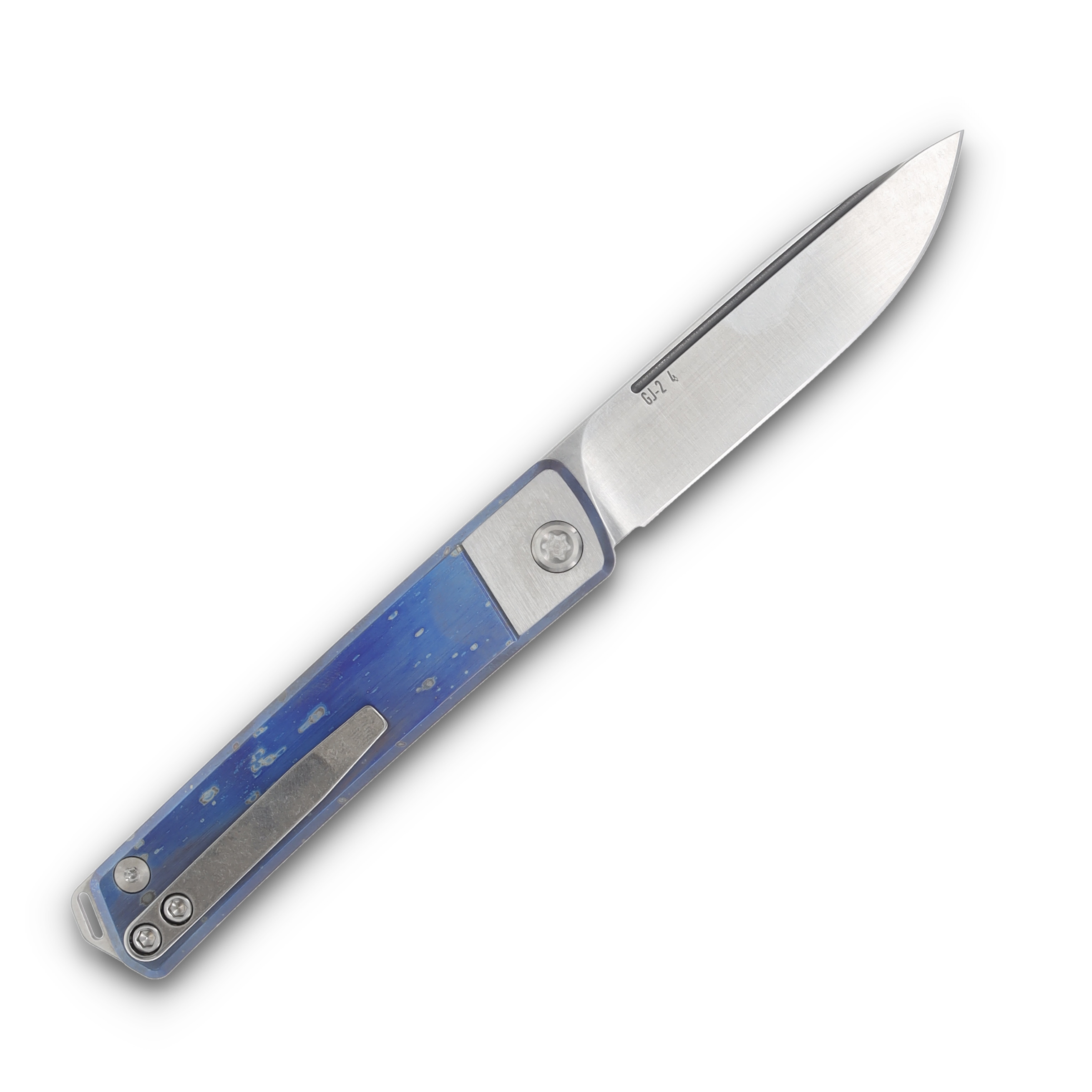 Medford Gentleman Jack 2 Slip Joint Galaxy Flamed Titanium 3.1" Tumbled Drop Pt MK2114TD-03FL-TSCS-Q4 View 2