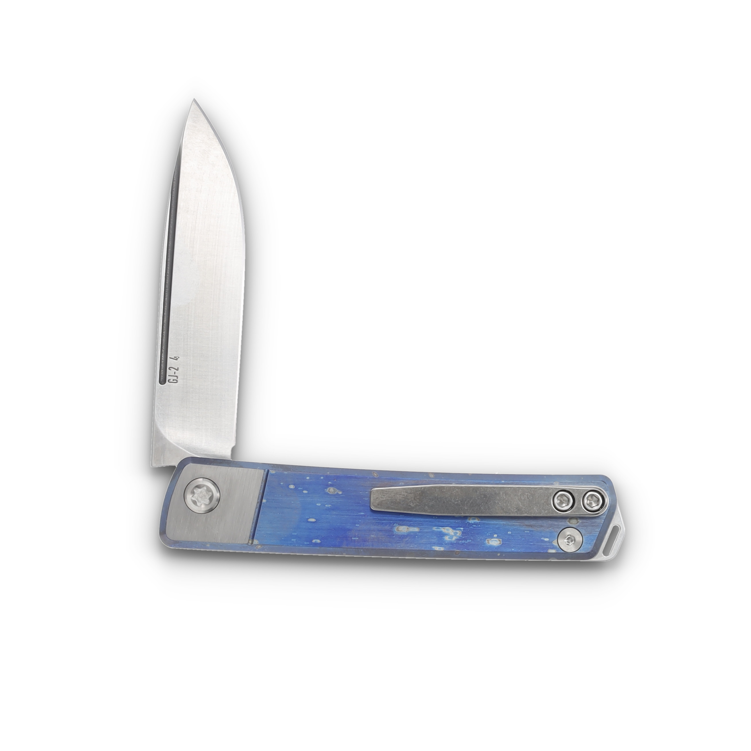 Medford Gentleman Jack 2 Slip Joint Galaxy Flamed Titanium 3.1" Tumbled Drop Pt MK2114TD-03FL-TSCS-Q4 View 4