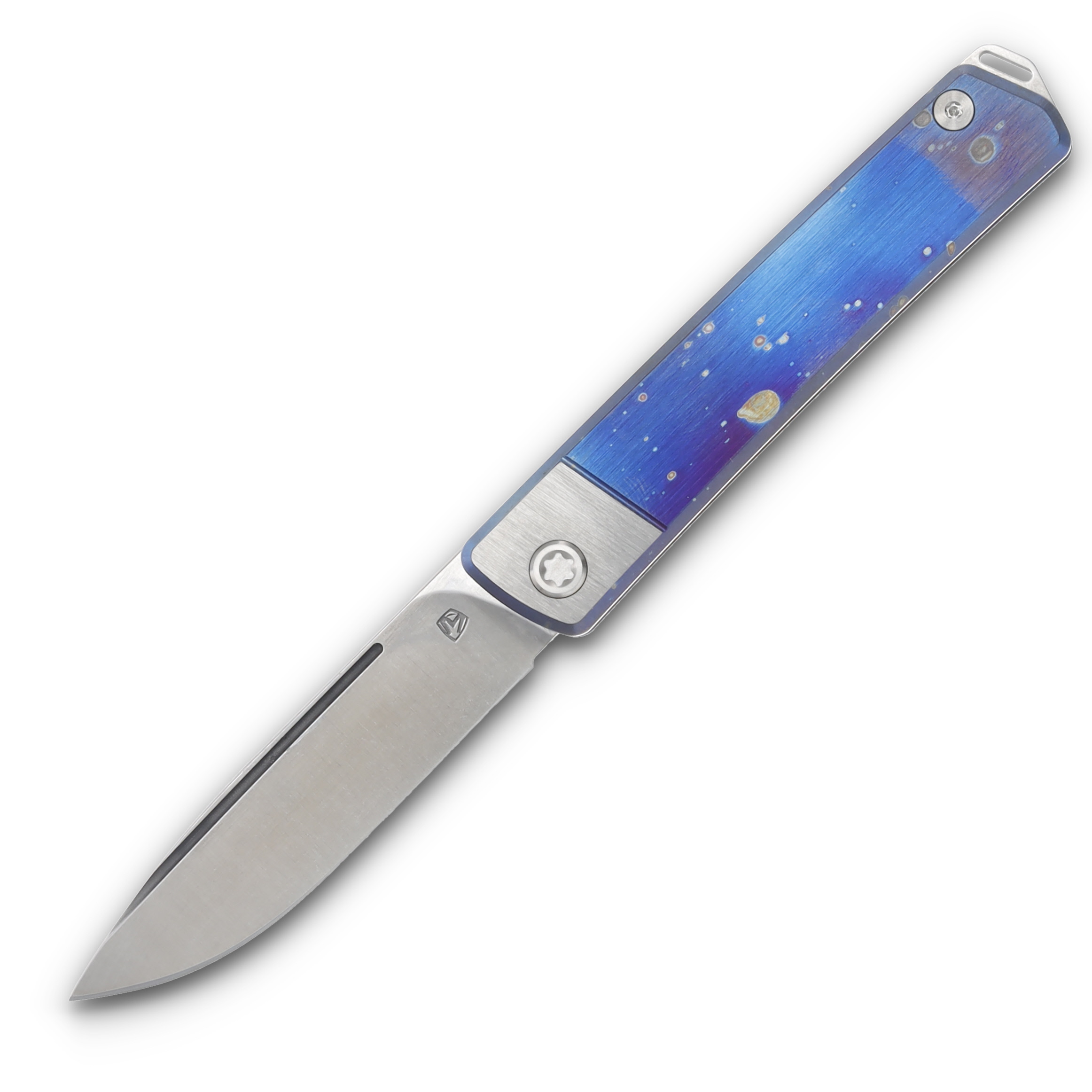 Medford Gentleman Jack 2 Slip Joint Galaxy Flamed Titanium 3.1" Tumbled Drop Pt MK2114TD-03FL-TSCS-Q4 View 1