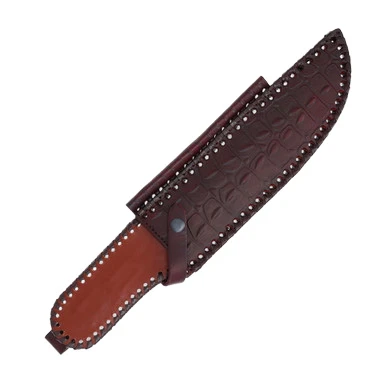 Down Under Knives Outback Bowie Ebony - Leather 11in Plain Satin Clip Point DUKCD View 10
