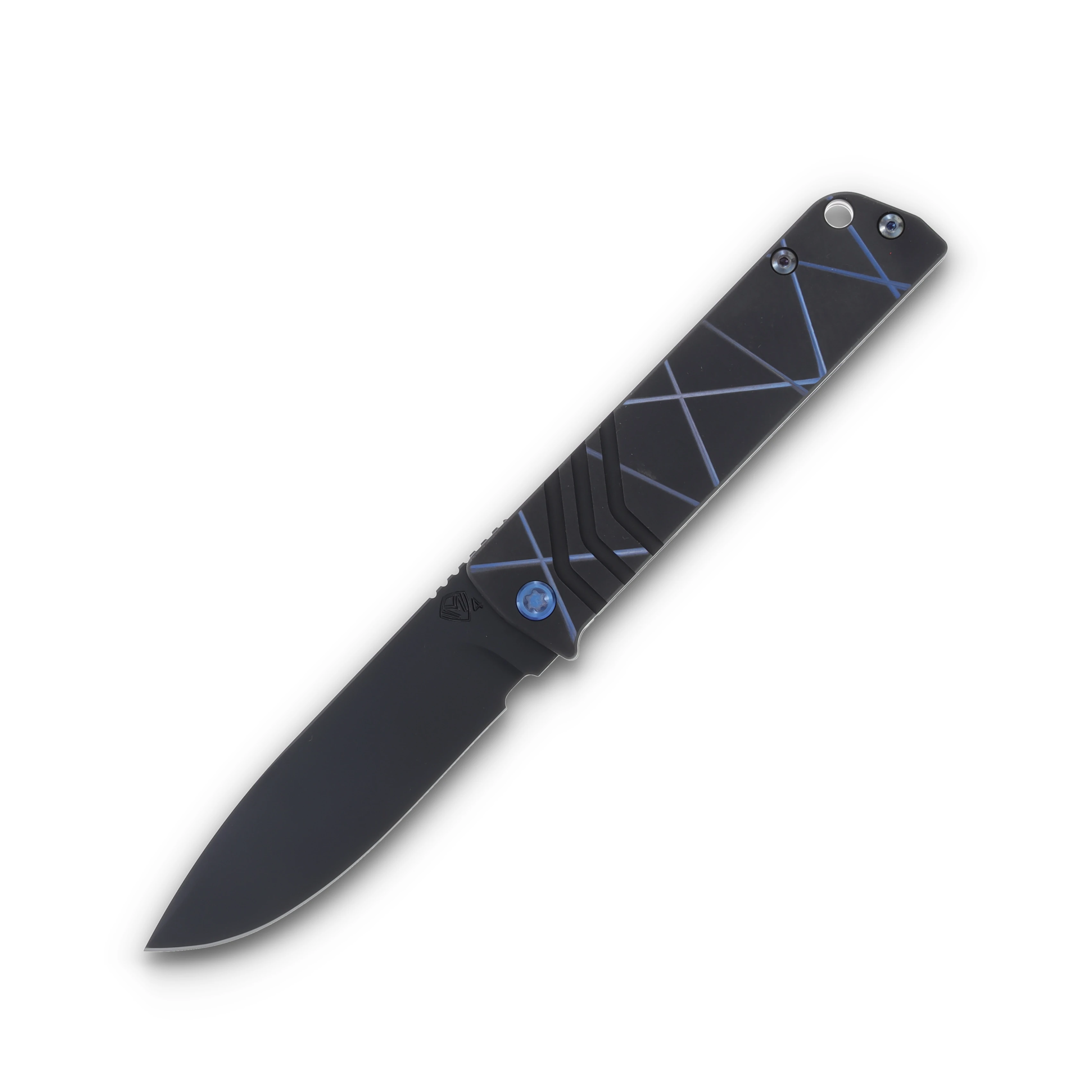 Medford The Antik S45VN DLC Drop Point Blade Black w/Blue "Laser Tag" Handle Blue Hardware/DLC Clip MK2144PD-31A6-T2CP-B2 View 1