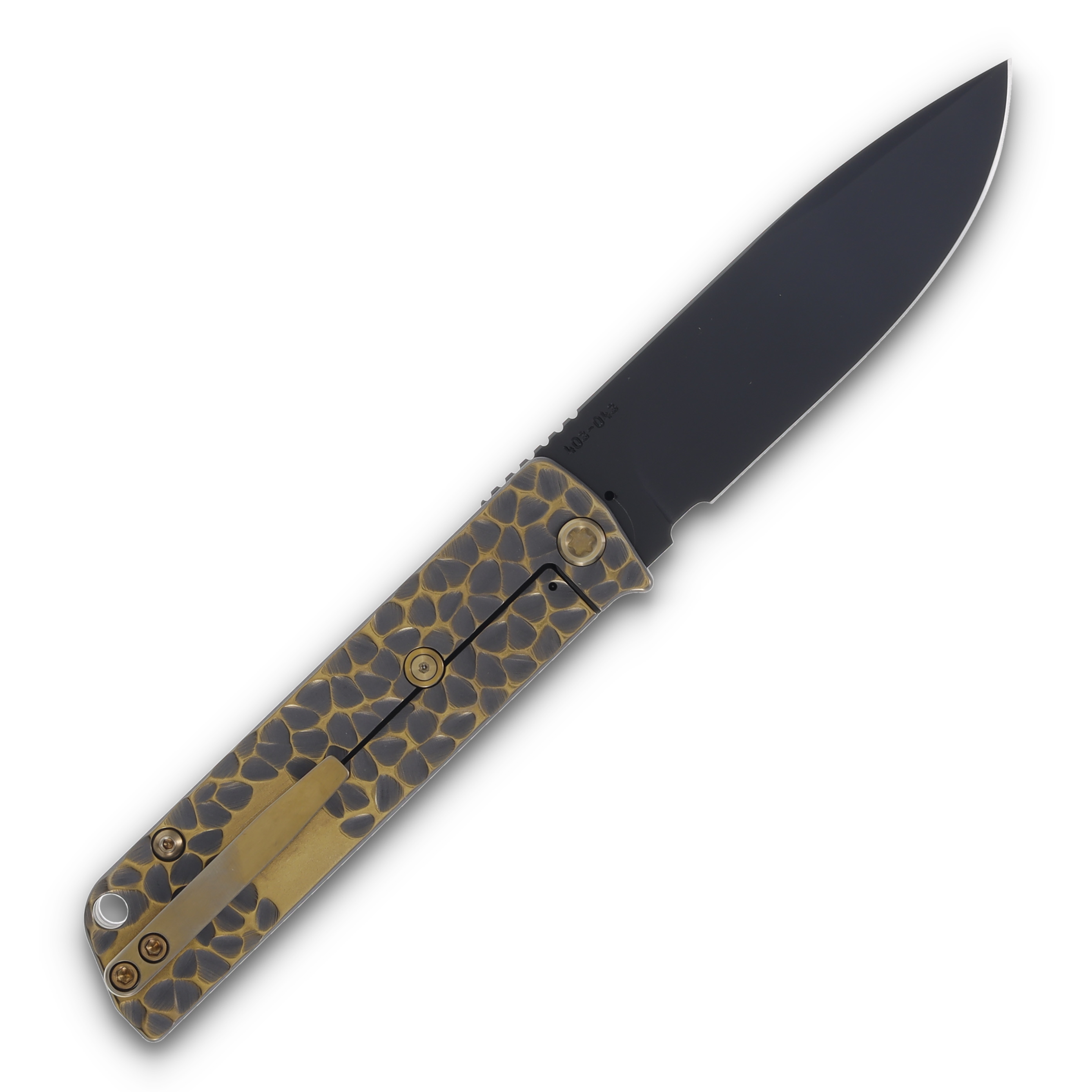 Medford The Antik S45VN DLC Drop Point Blade BB/Cement w/Brushed Bronze "Peaks & Valleys" Bronze HW Brushed/Bronze Clip MK2144PD-36A1-T1C1-BP View 2