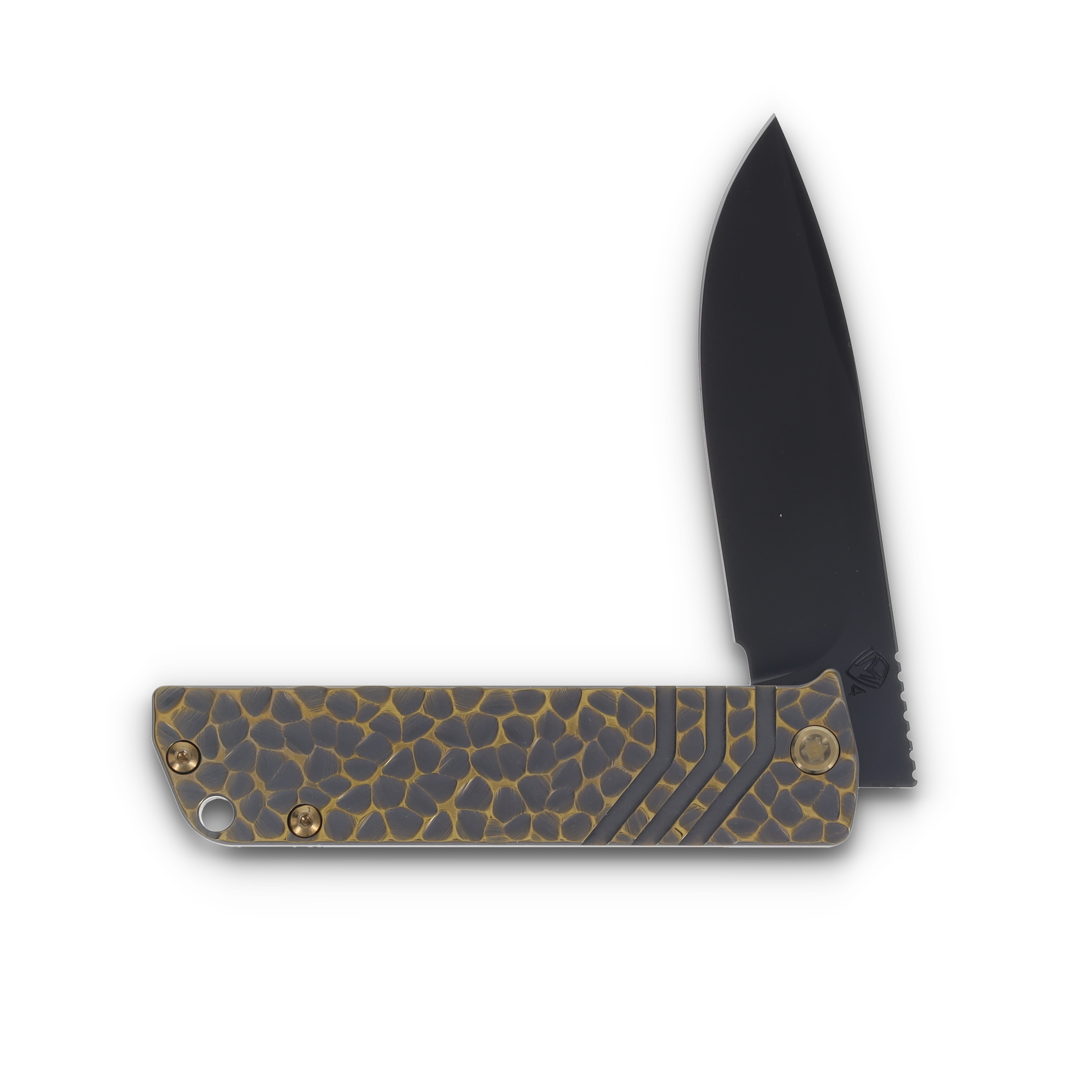 Medford The Antik S45VN DLC Drop Point Blade BB/Cement w/Brushed Bronze "Peaks & Valleys" Bronze HW Brushed/Bronze Clip MK2144PD-36A1-T1C1-BP View 3