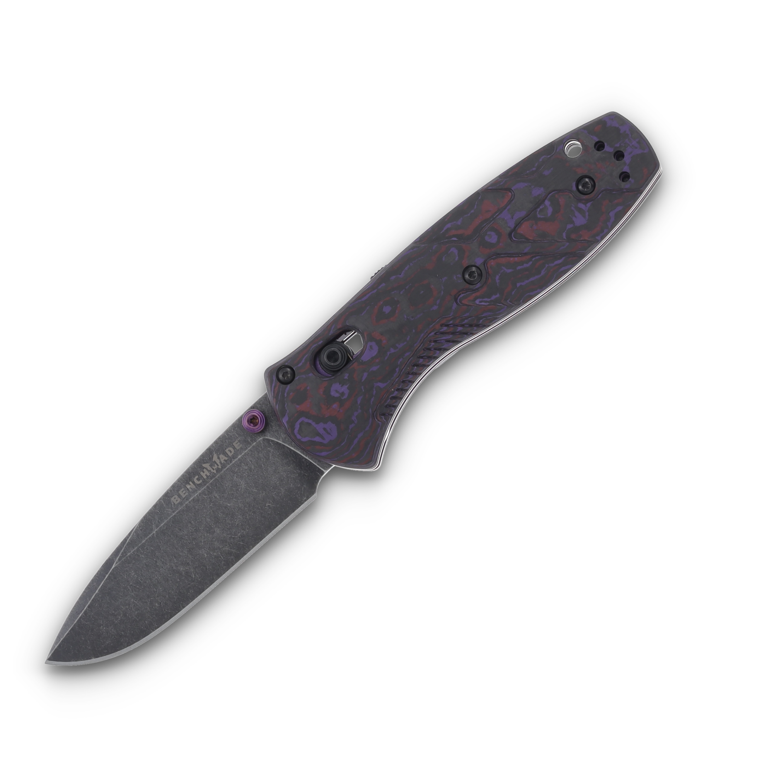Benchmade Gold Class Mini Barrage Purple Haze 2.91in Plain Battlewash Drop Point BM585BK-251 View 1