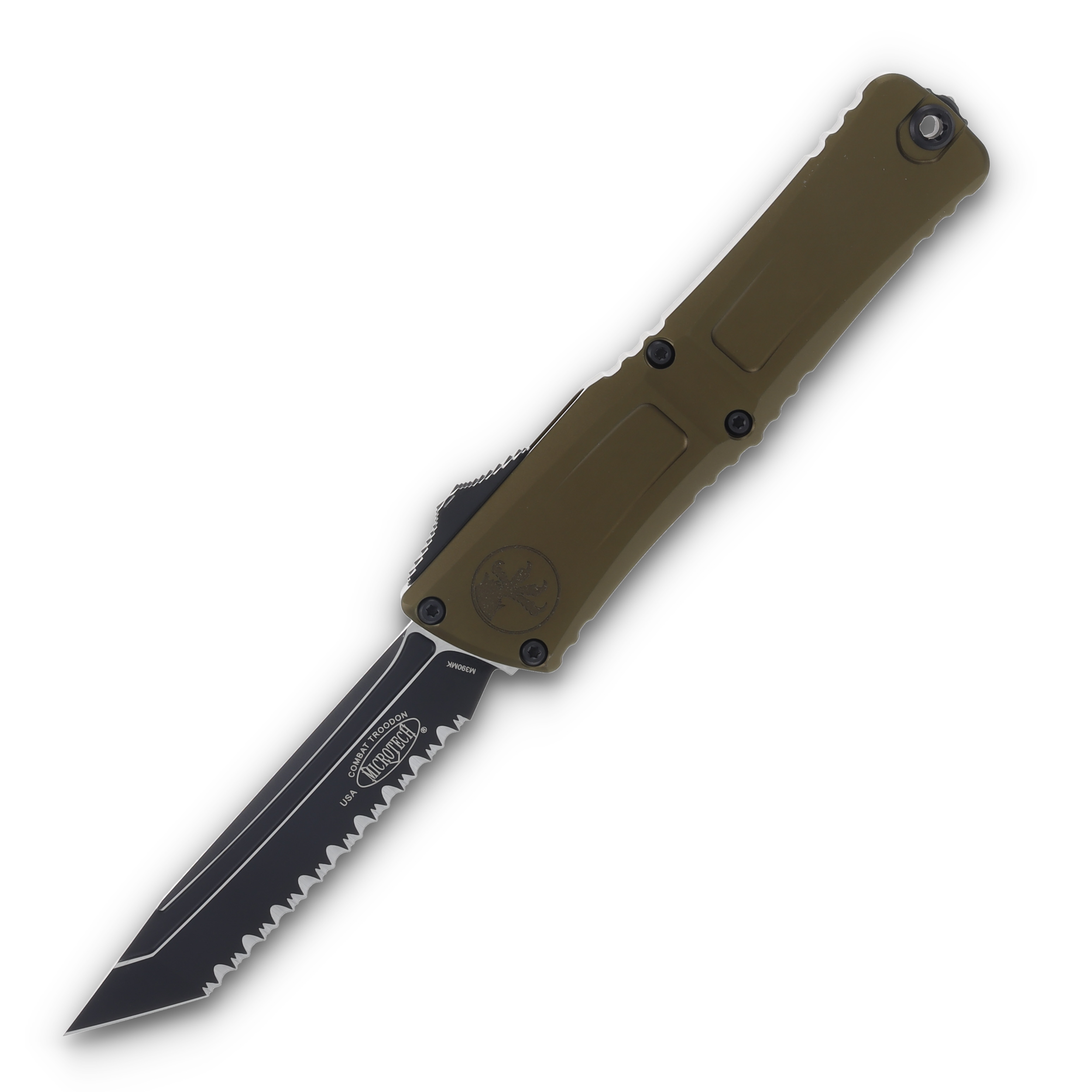 Microtech Combat Troodon Gen III T/E Black Full Serrated OD Green AUMT11443OD View 1
