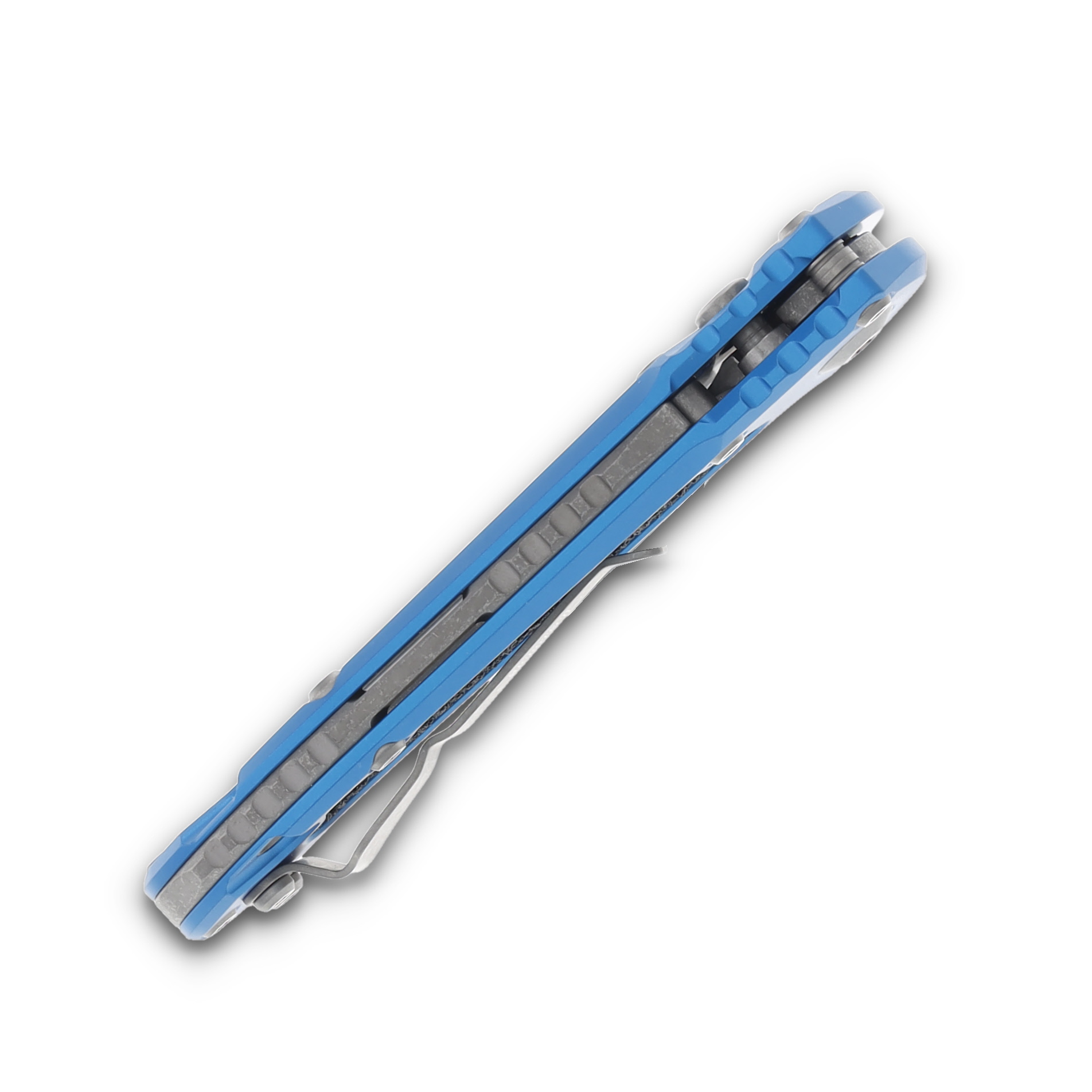 Microtech LUDT Gen III AUTO Blue Folding Knife 3.5in Apocalyptic Tanto Part Serr AUMT113611APBL View 6