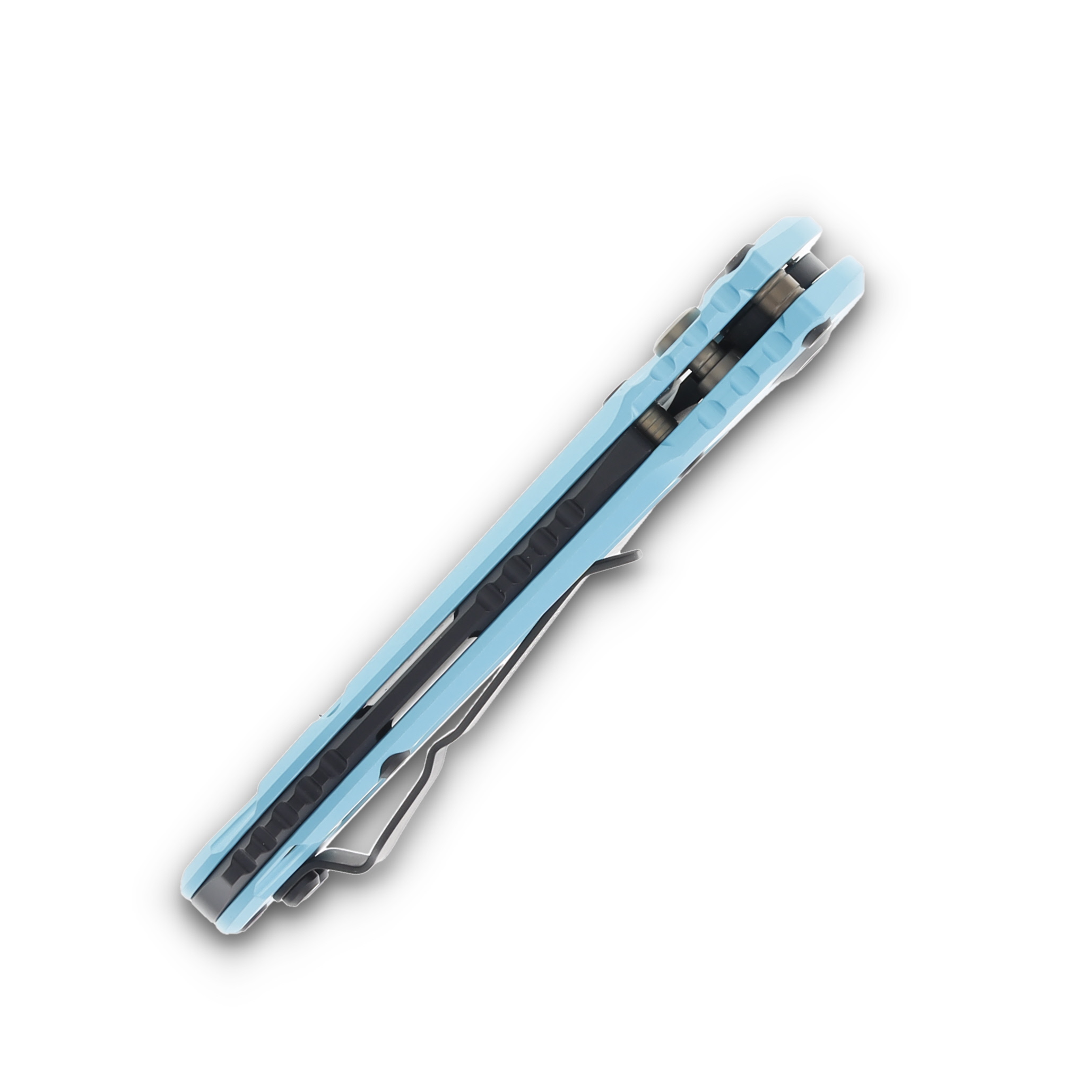 Microtech LUDT Gen III AUTO Turquoise Folding Knife 3.5in Black Tanto Serrated AUMT11363TQ View 6
