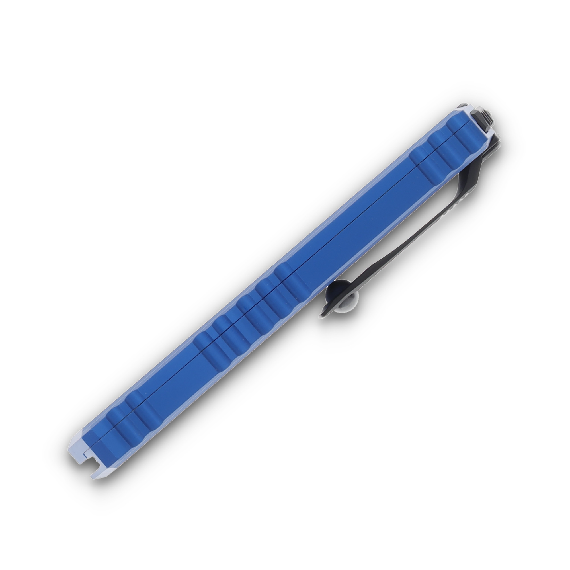 Microtech Cypher II Blue Aluminum OTF Auto 3.5in Black Wharncliffe Blade AUMT12411BL View 6