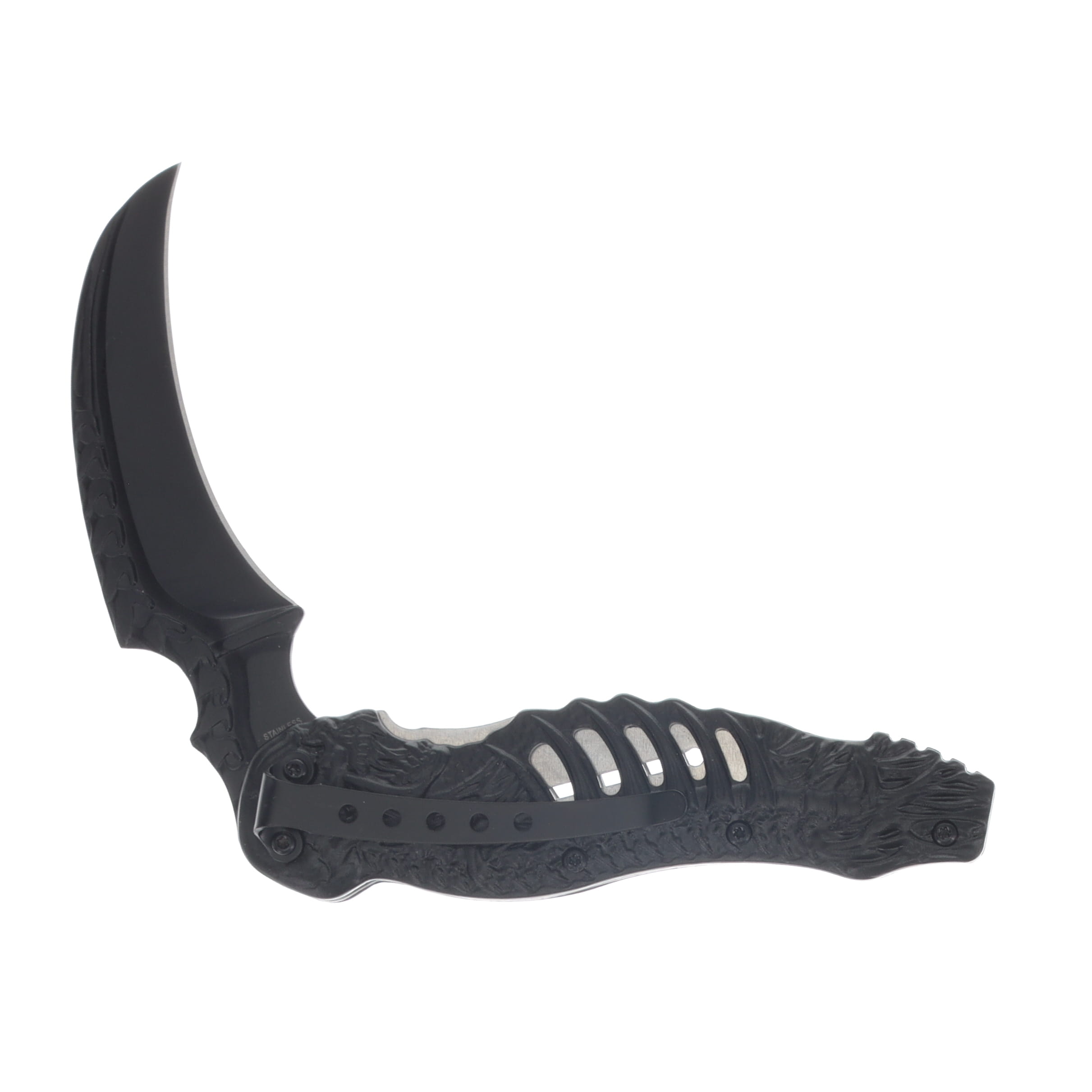 Szco 5" Skull Talon Assisted Open Folder Acid Wash Blade Clip 300308BL View 4