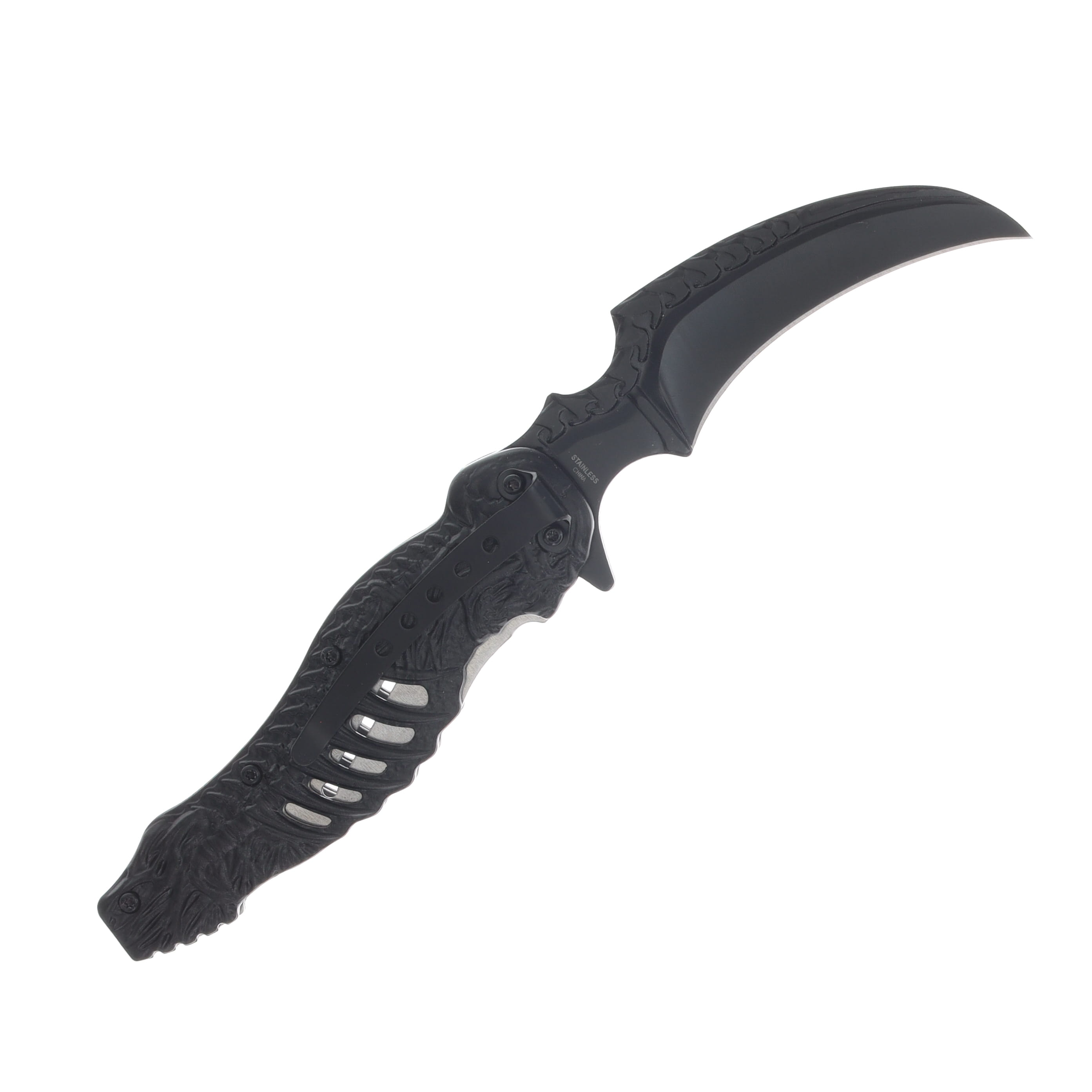 Szco 5" Skull Talon Assisted Open Folder Acid Wash Blade Clip 300308BL View 2