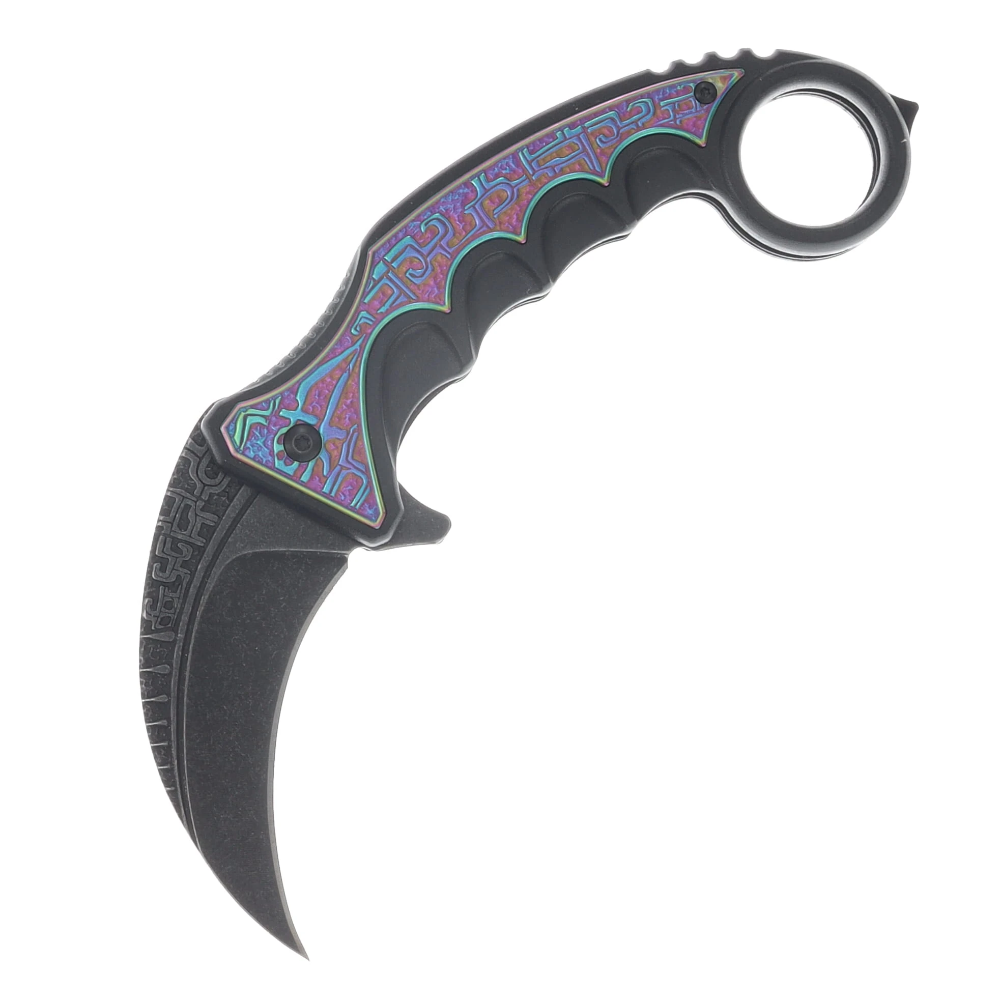 Szco 5.5" Gothic Karambit Assisted Open Linerlock Rainbow 300612RB View 1