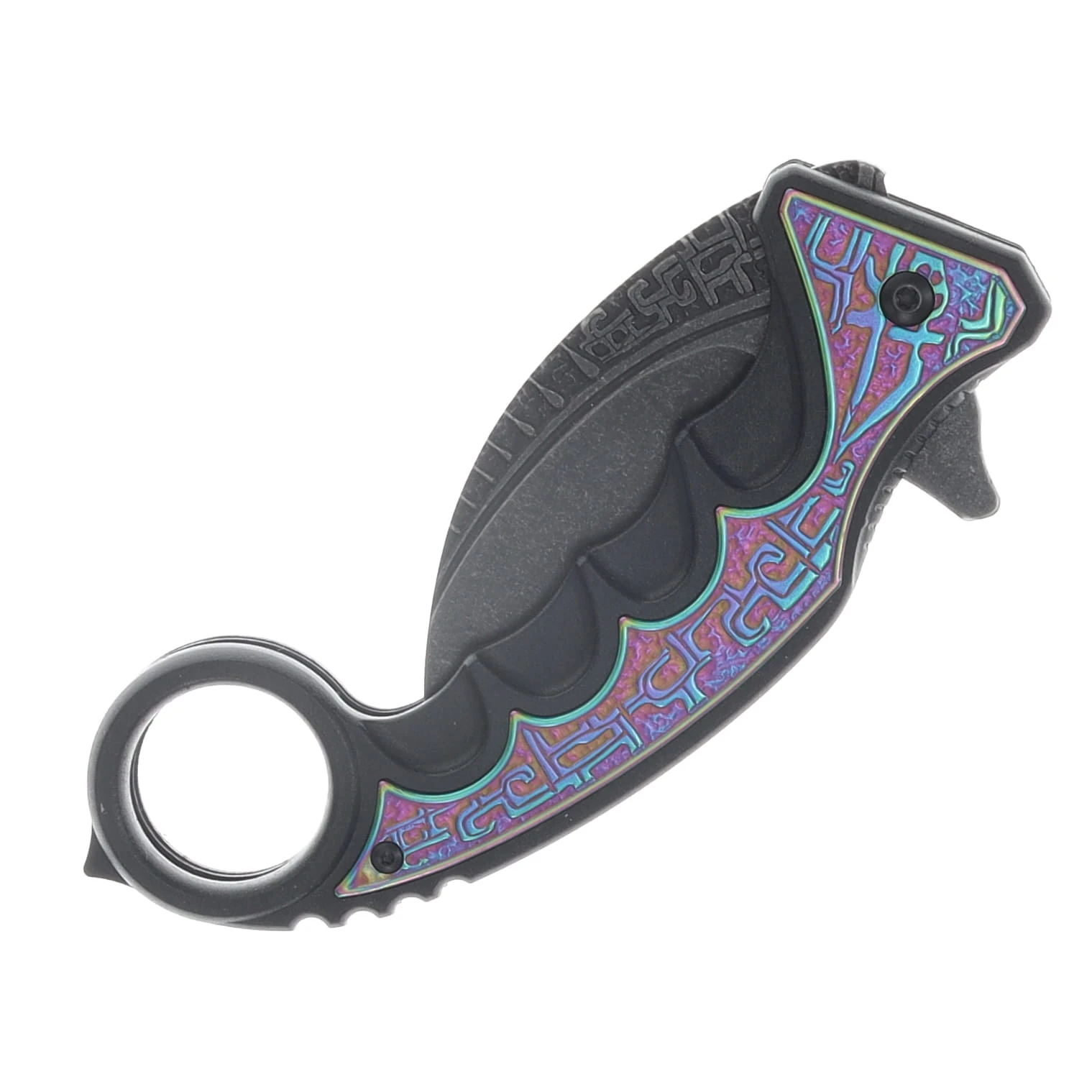 Szco 5.5" Gothic Karambit Assisted Open Linerlock Rainbow 300612RB View 5
