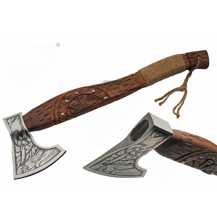 Szco 22Inch Viking Compass Axe SS Leather Sheath 882489 View 5