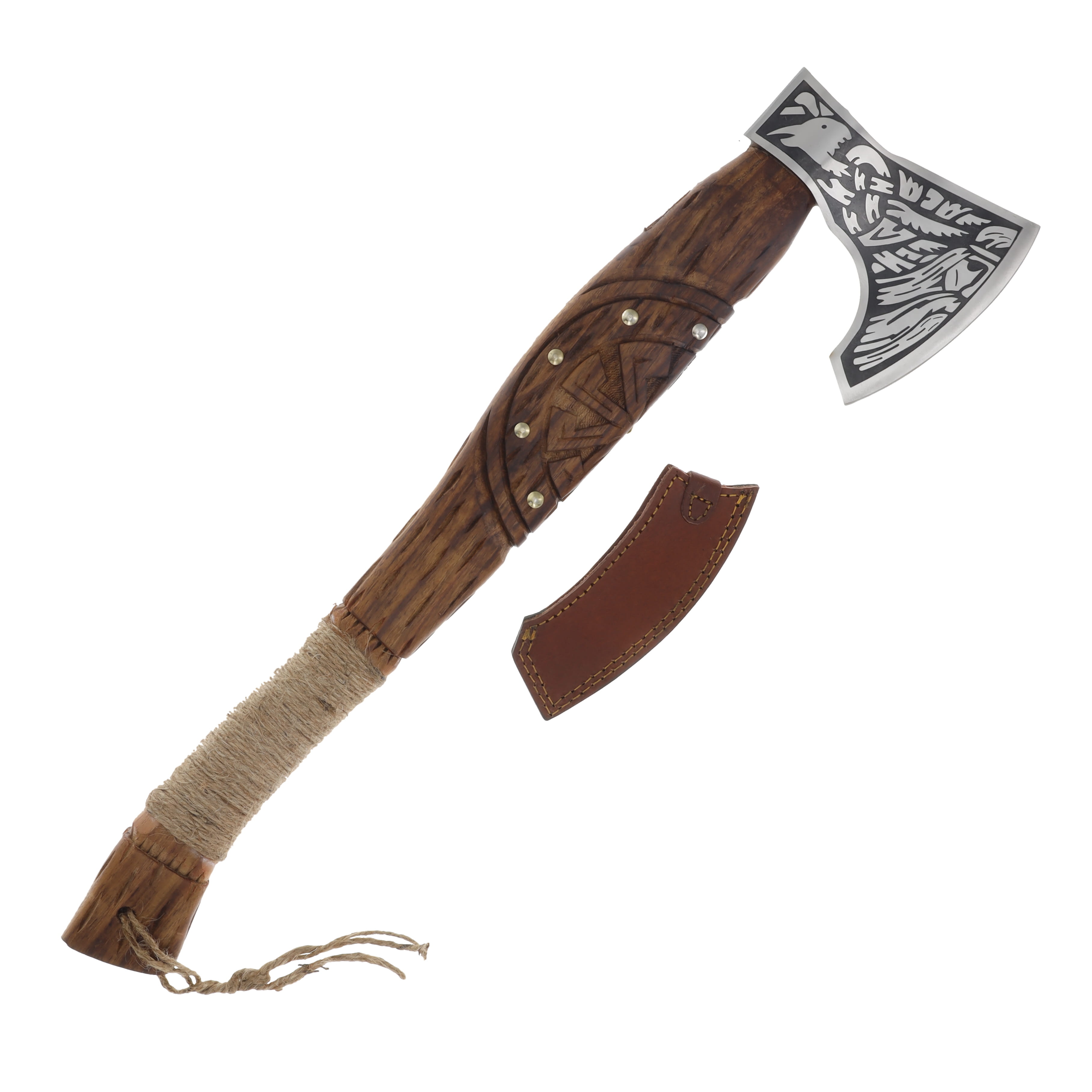 Szco 22Inch Viking Compass Axe SS Leather Sheath 882489 View 2